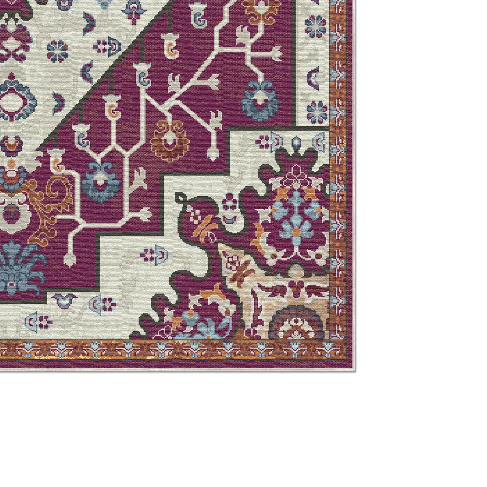 Cleo Plum Emblem Medallion Rug