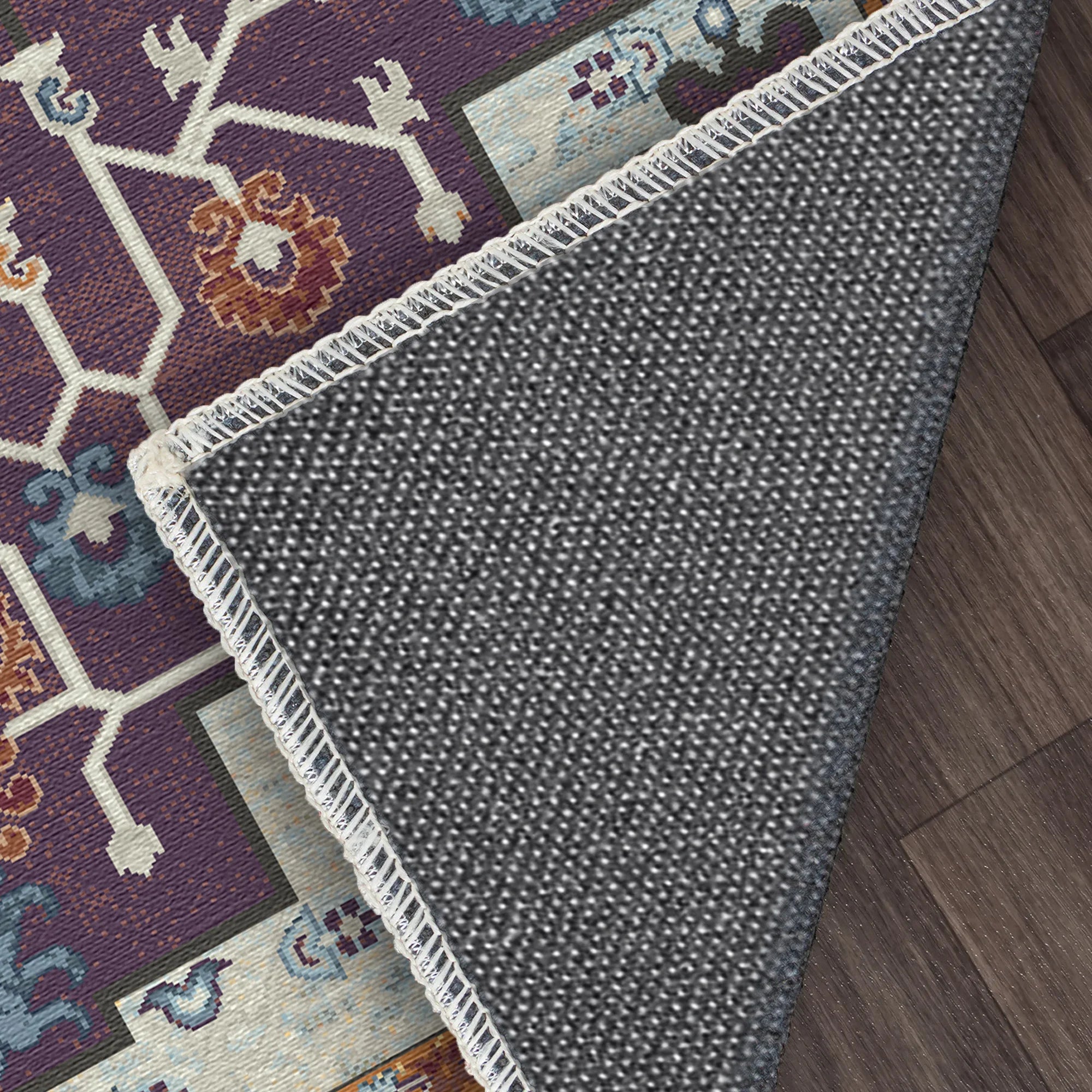 Plum Azure Emblem Medallion Rug