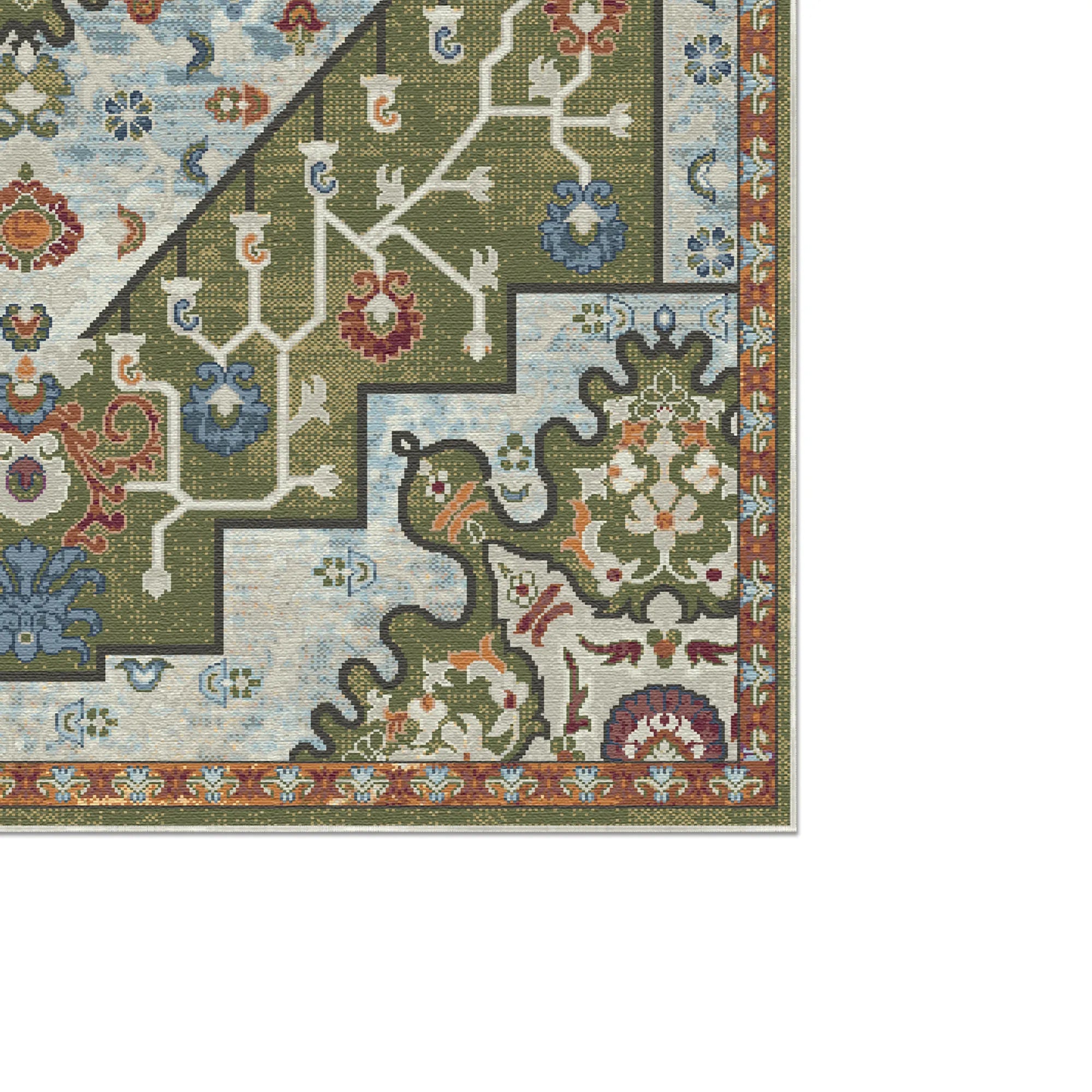 Juno Sage Emblem Medallion Rug