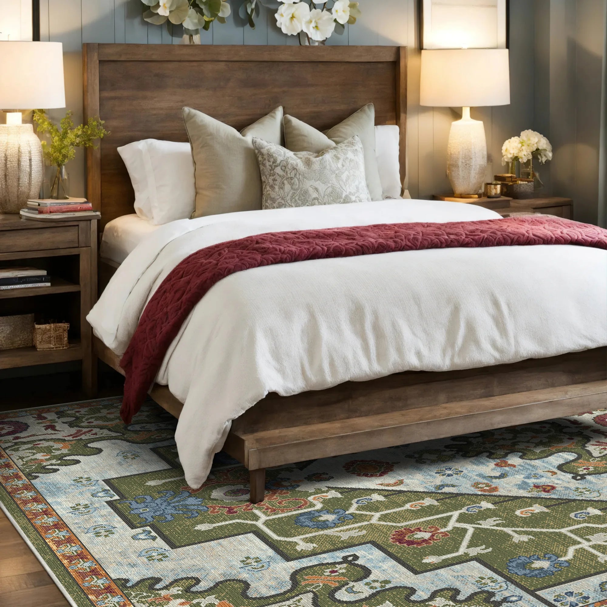 Juno Sage Emblem Medallion Rug