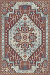 Freya Brick Emblem Medallion Rug Red