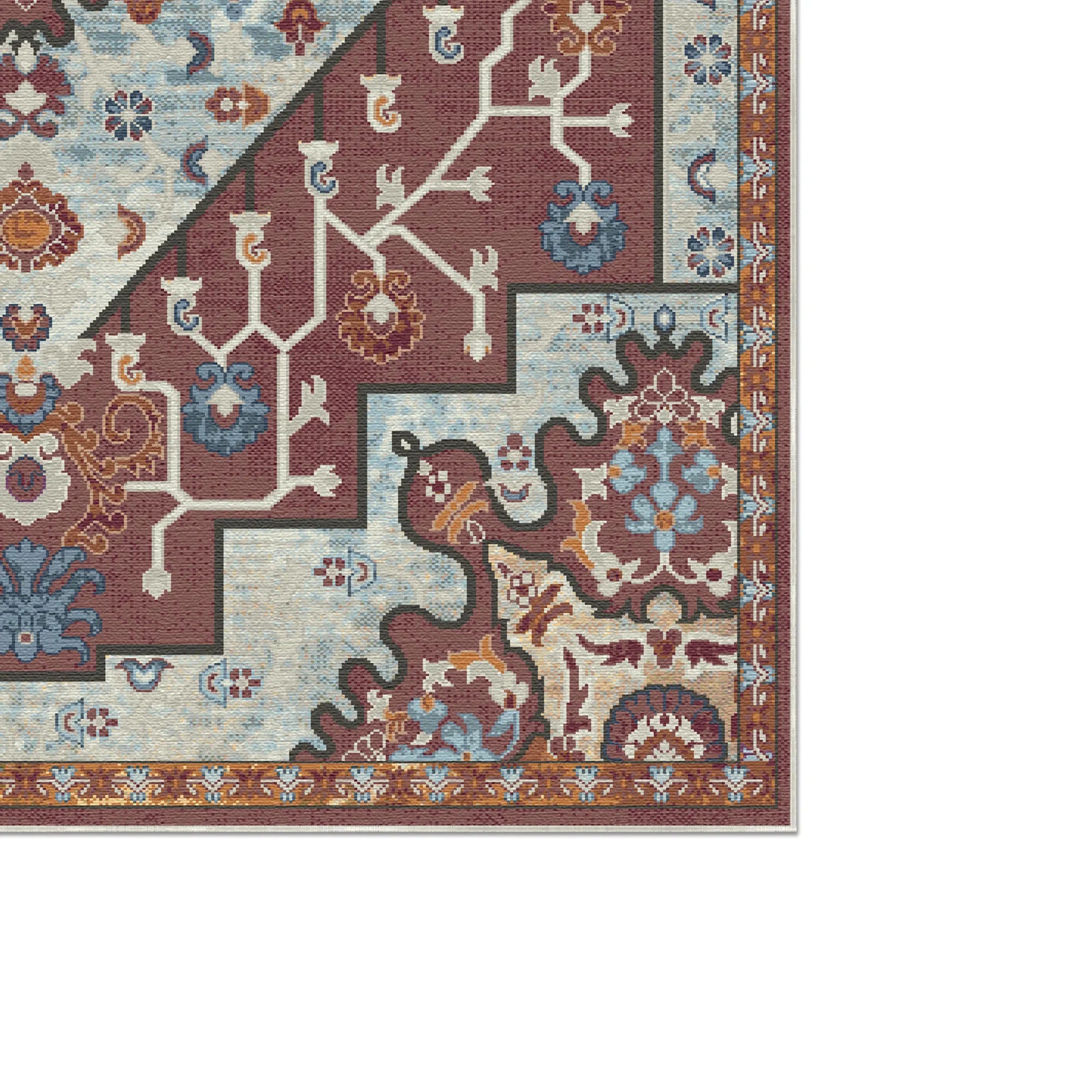 Tappeto Medaglione Emblema Freya Mattone