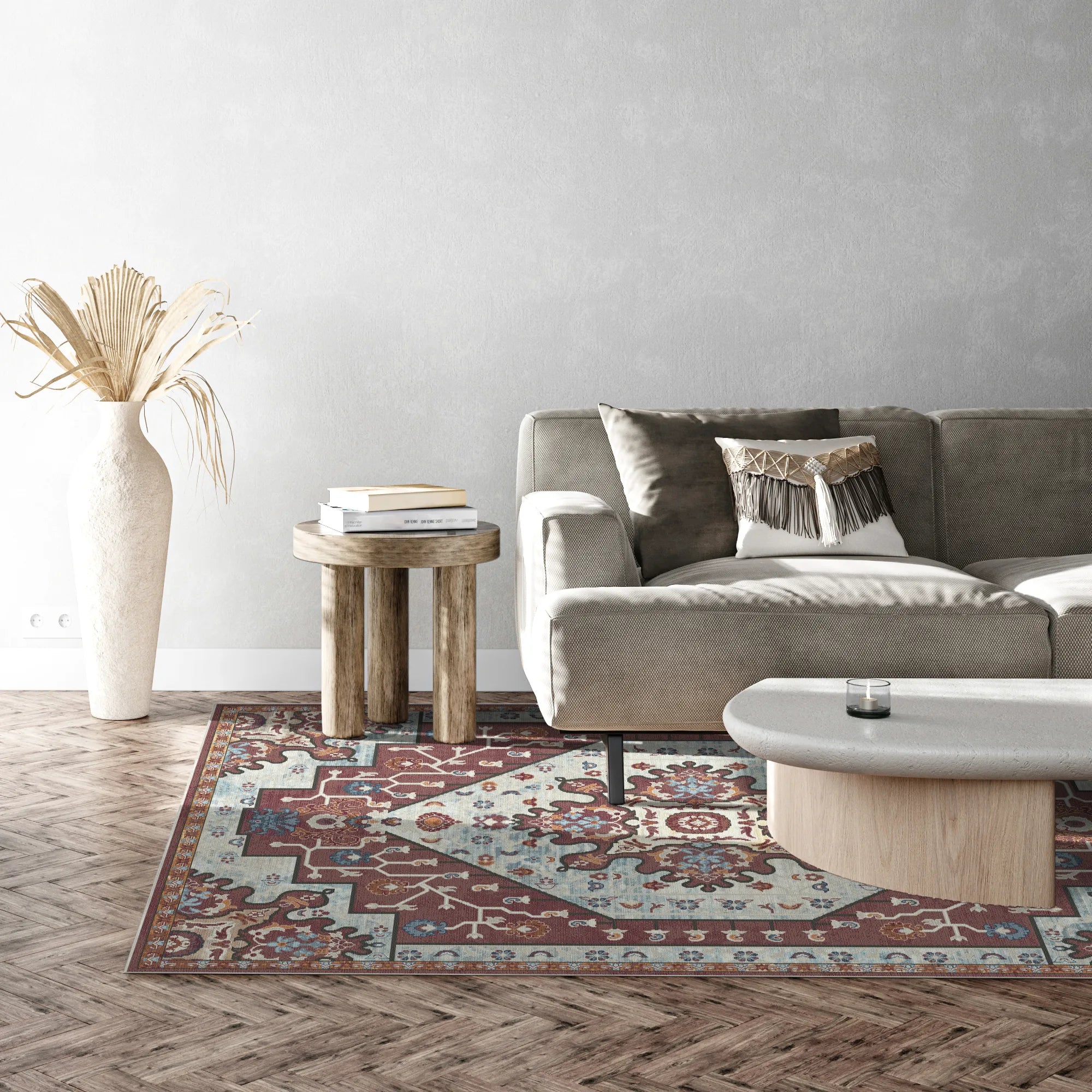 Tappeto Medaglione Emblema Freya Mattone