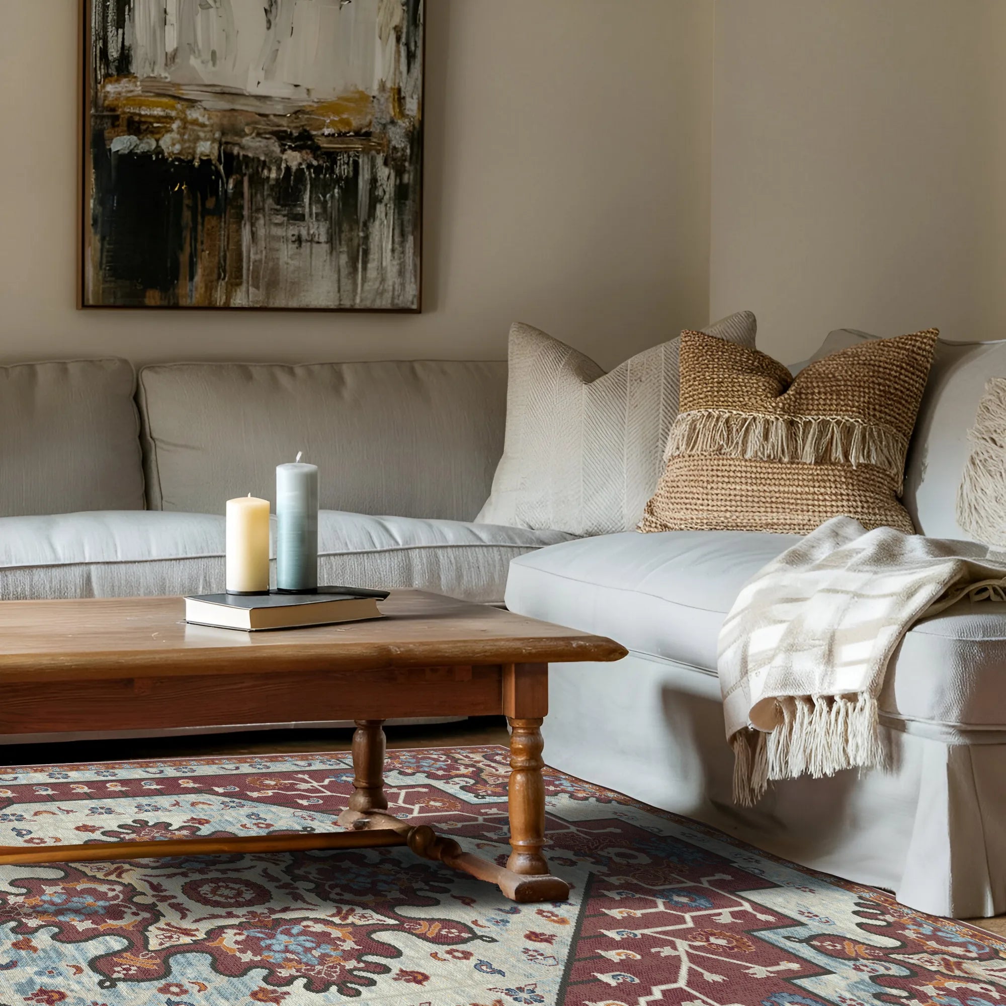 Tappeto Medaglione Emblema Freya Mattone