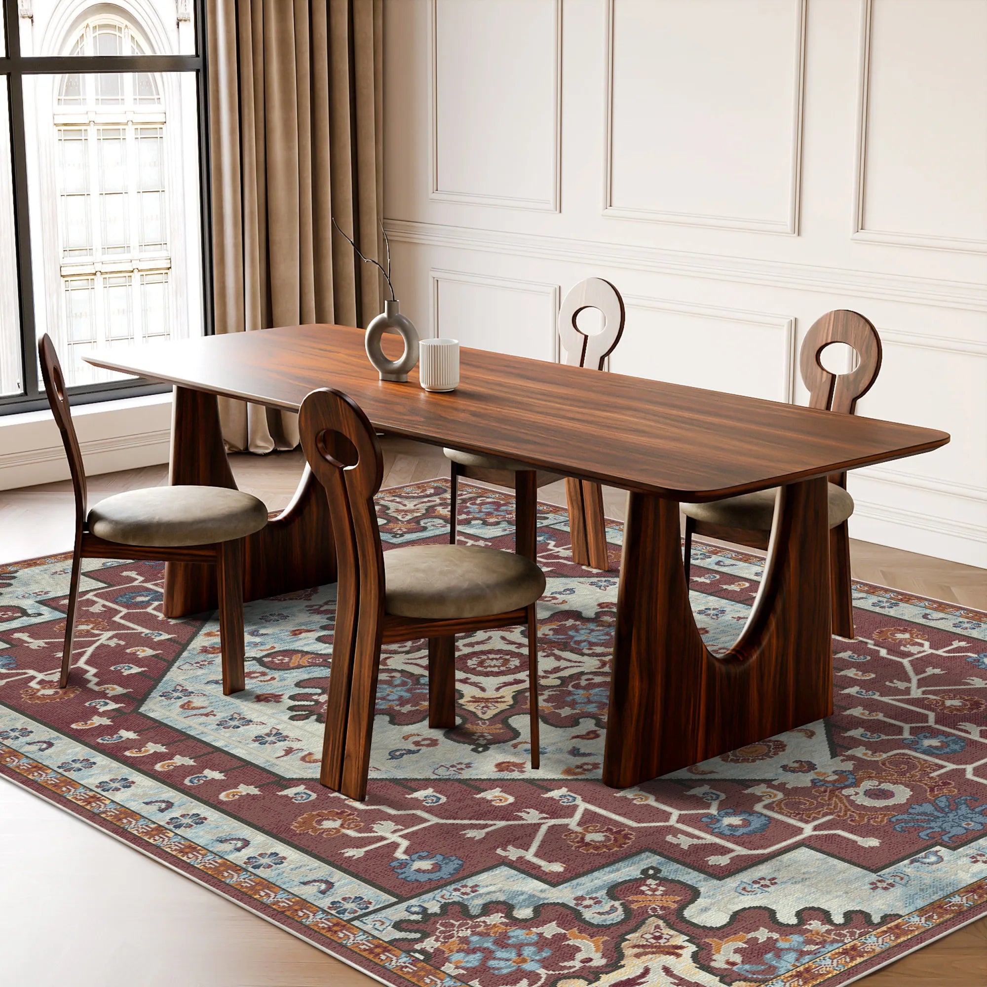 Tappeto Medaglione Emblema Freya Mattone