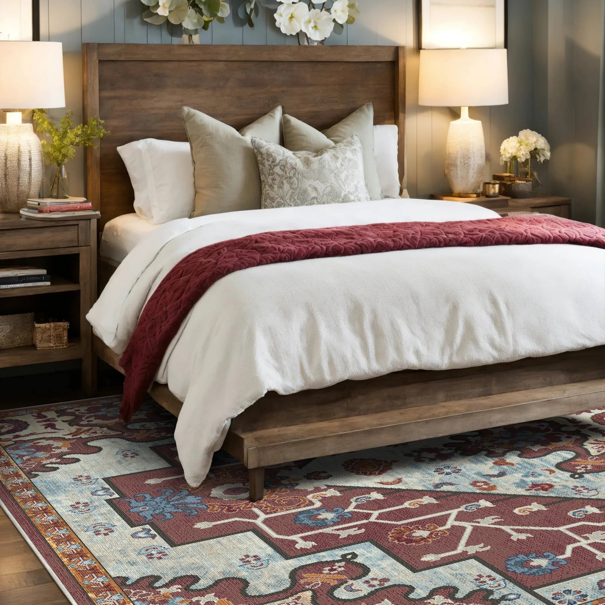 Tappeto Medaglione Emblema Freya Mattone