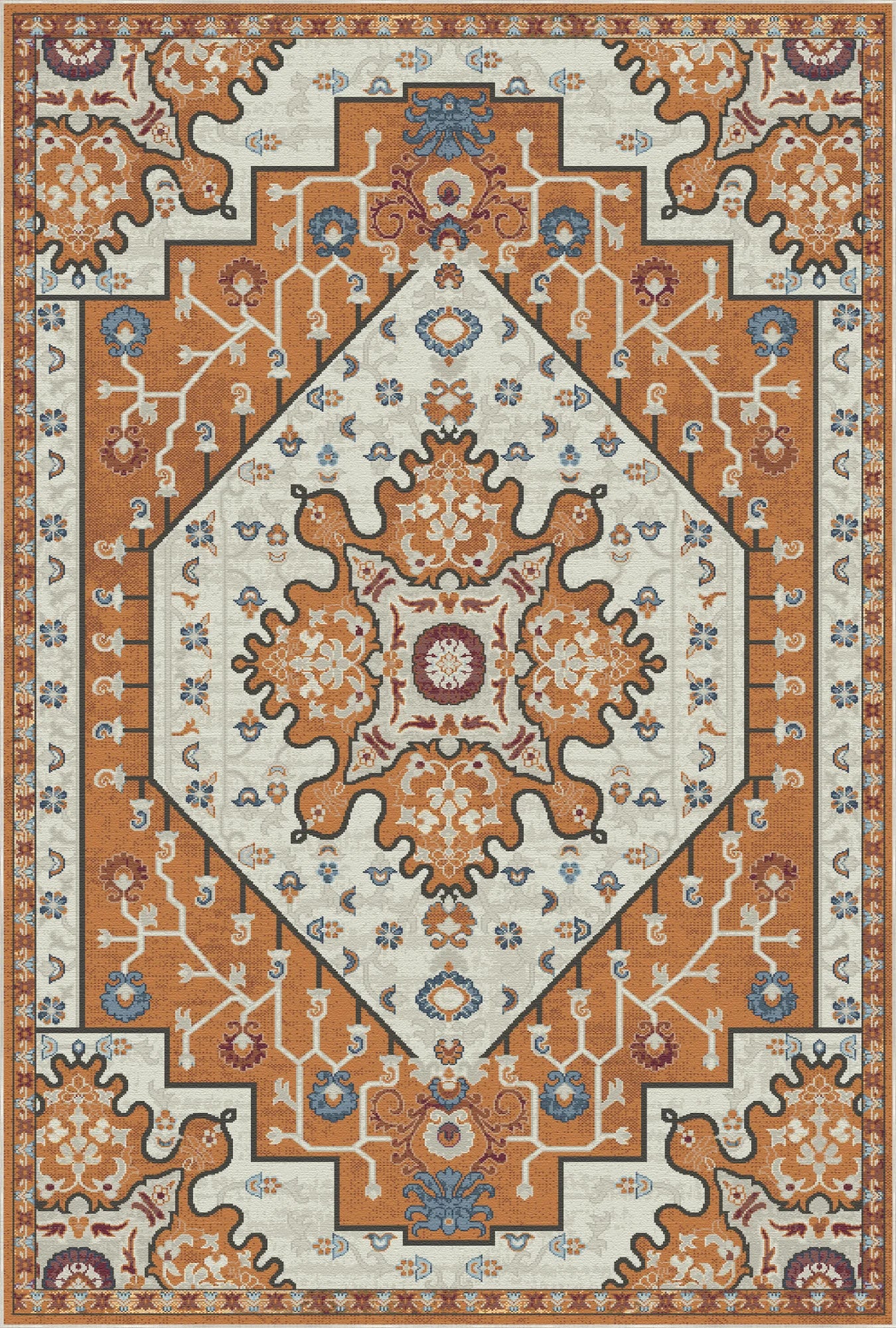 Aurelia Amber Emblem Medallion Rug
