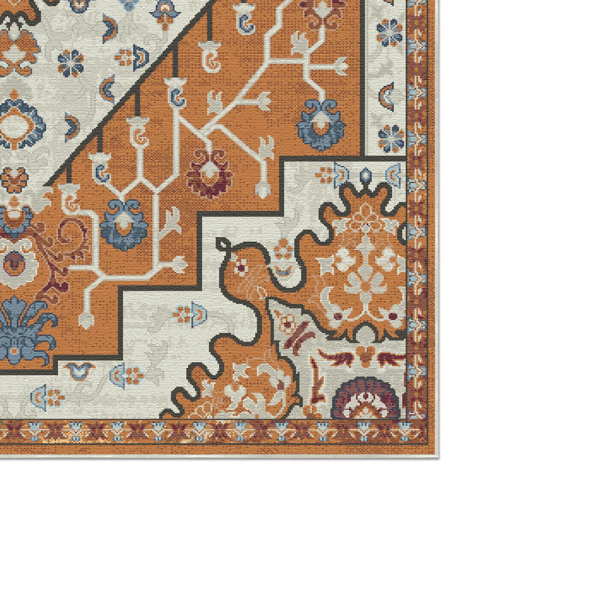 Aurelia Amber Emblem Medallion Rug