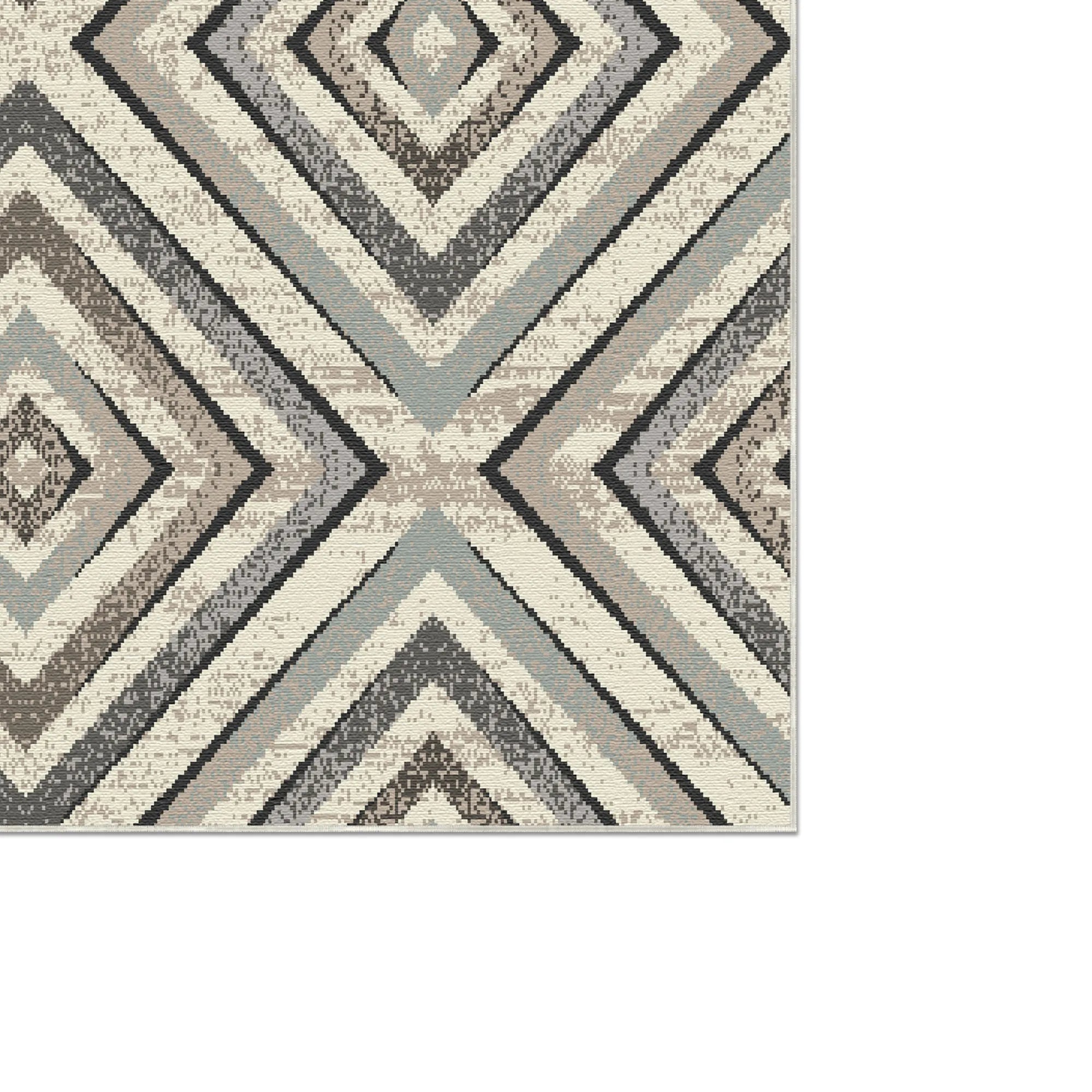 Nordic Prism Geometric Washable Rug