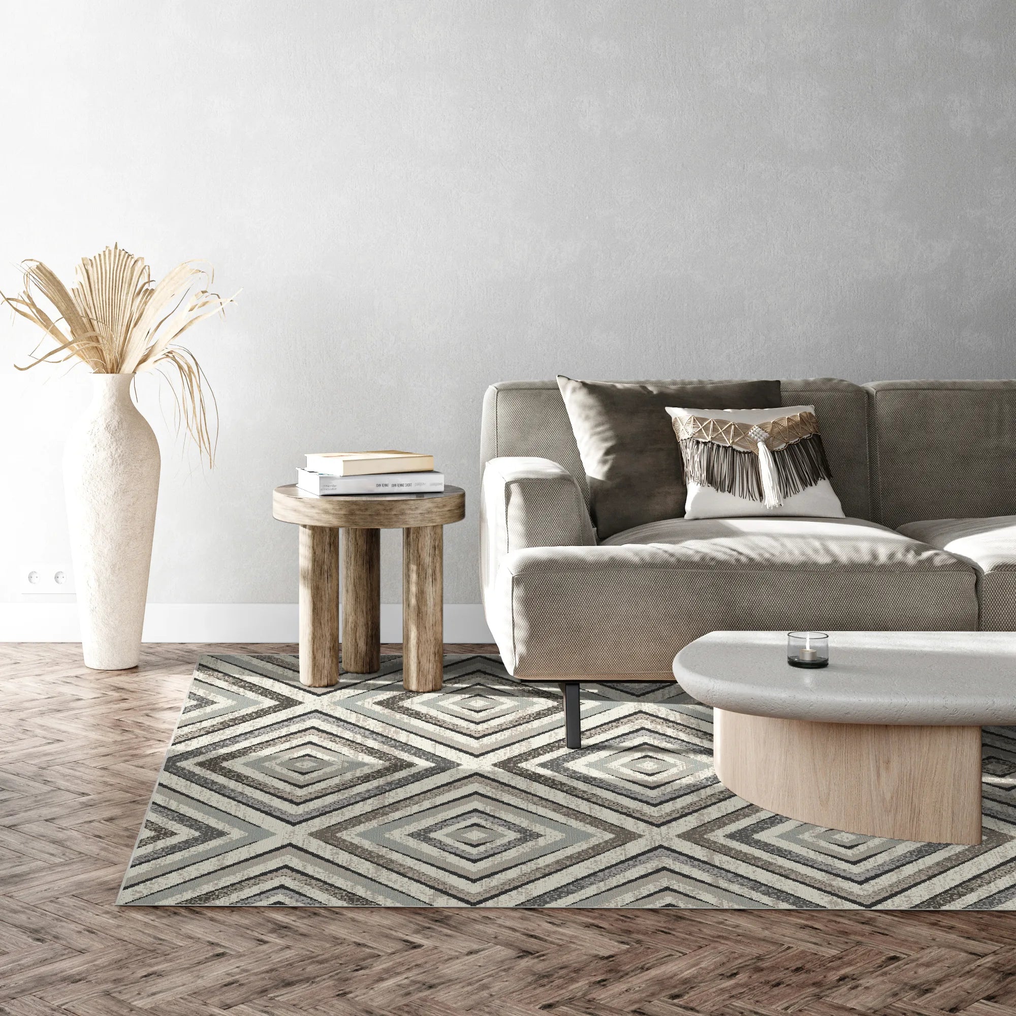 Nordic Prism Geometric Washable Rug