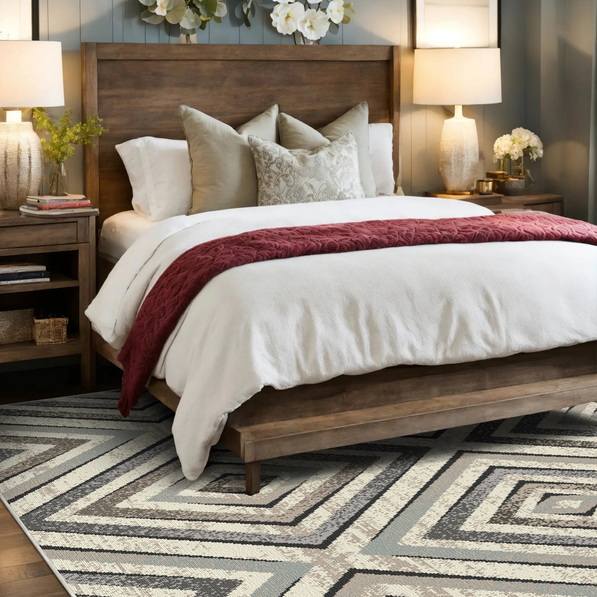 Nordic Prism Geometric Washable Rug