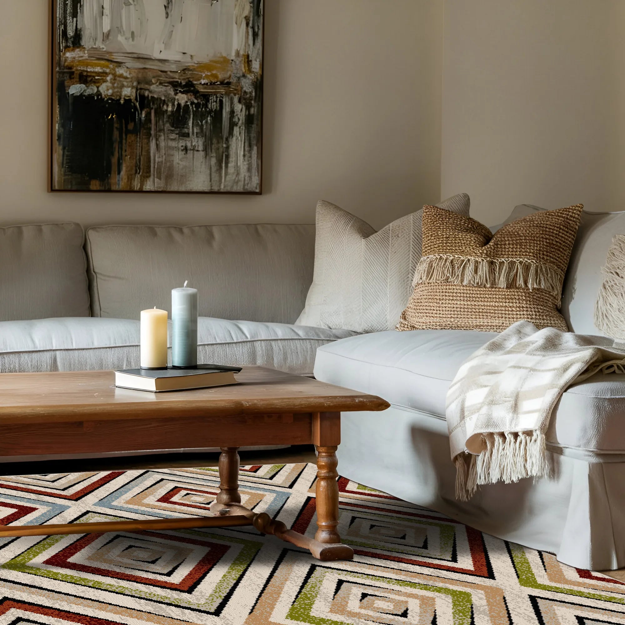 Sierra Prism Geometric Washable Rug