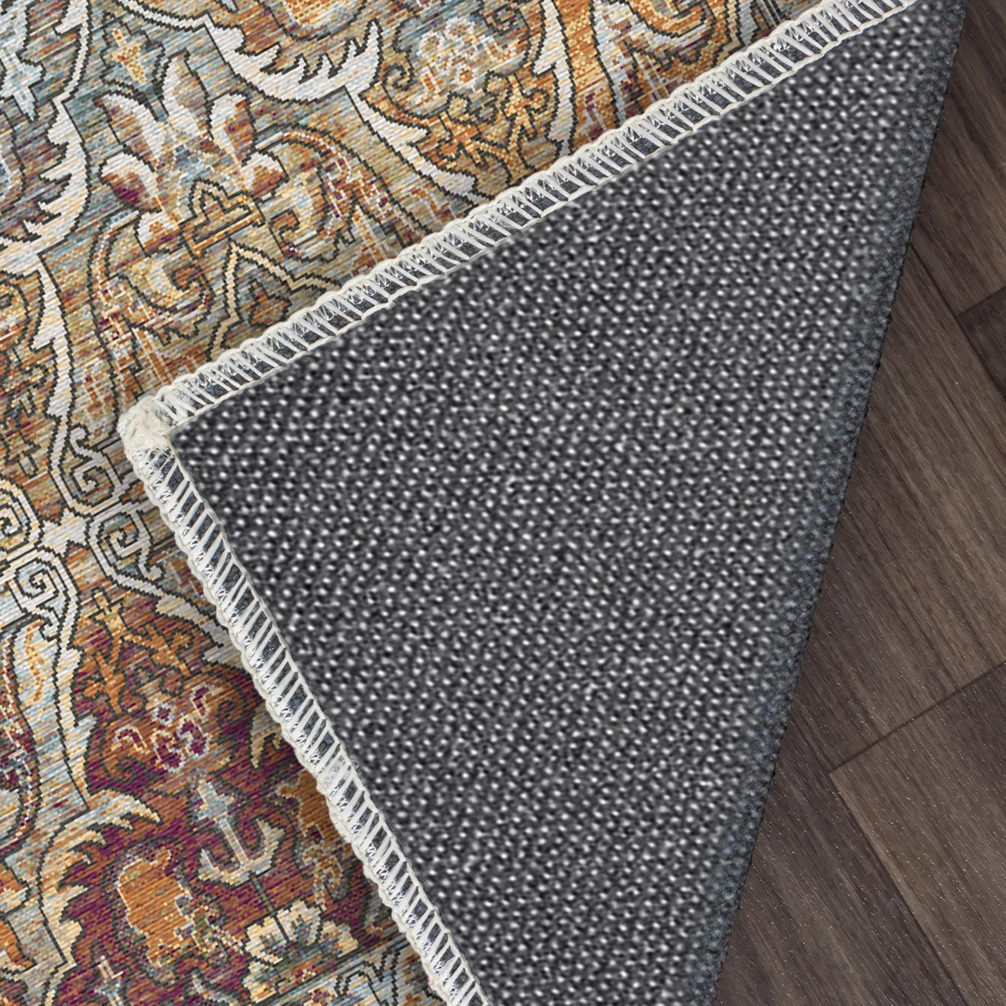 Sienna Amber Arabesque Washable Rug