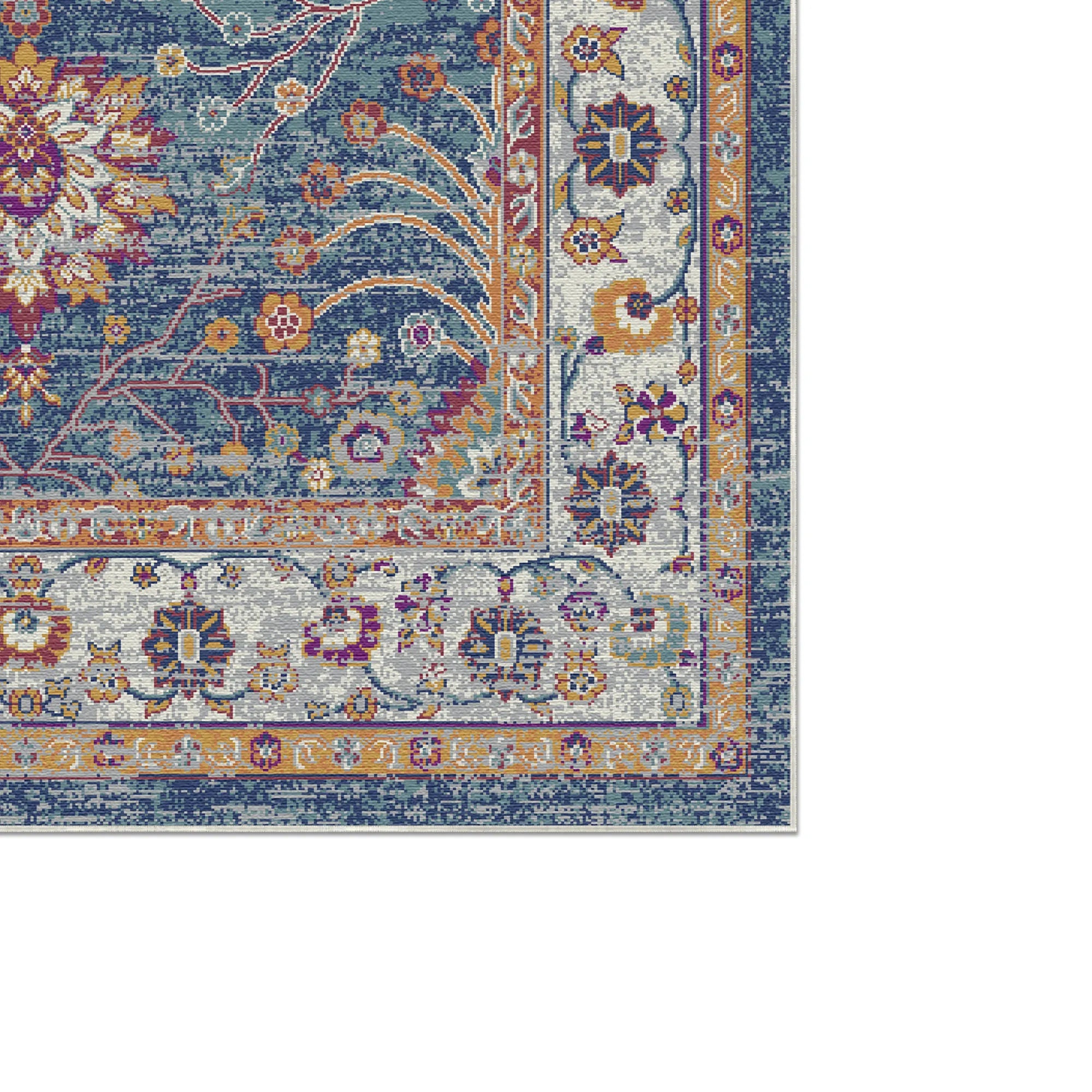 Tappeto Floreale Elara Grigio Ardesia