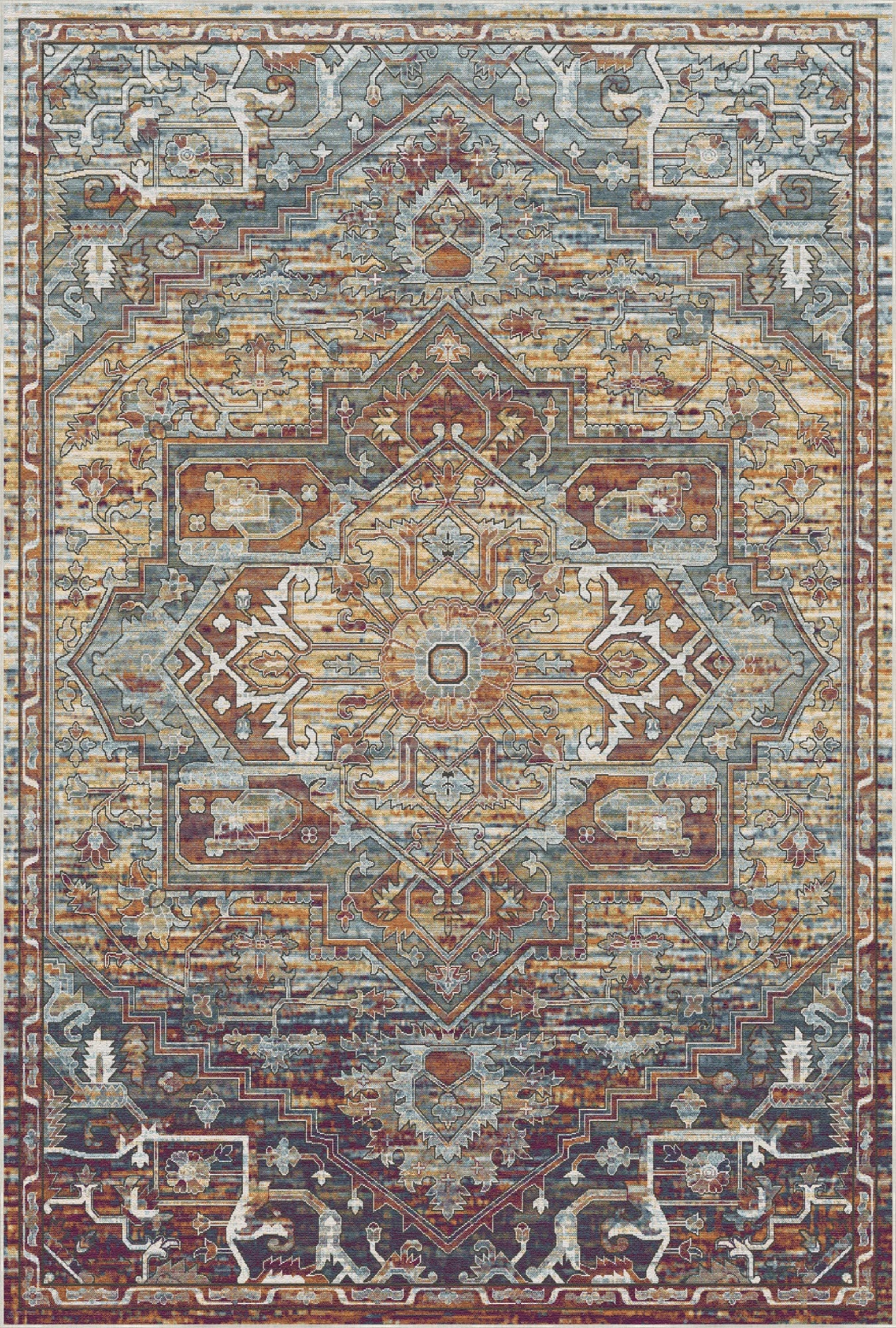 Zion Ochre Medallion Rug