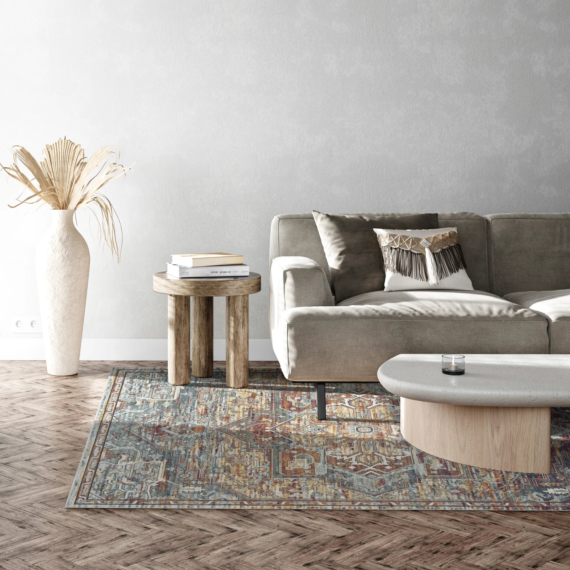 Tappeto Medaglione Zion Ocra