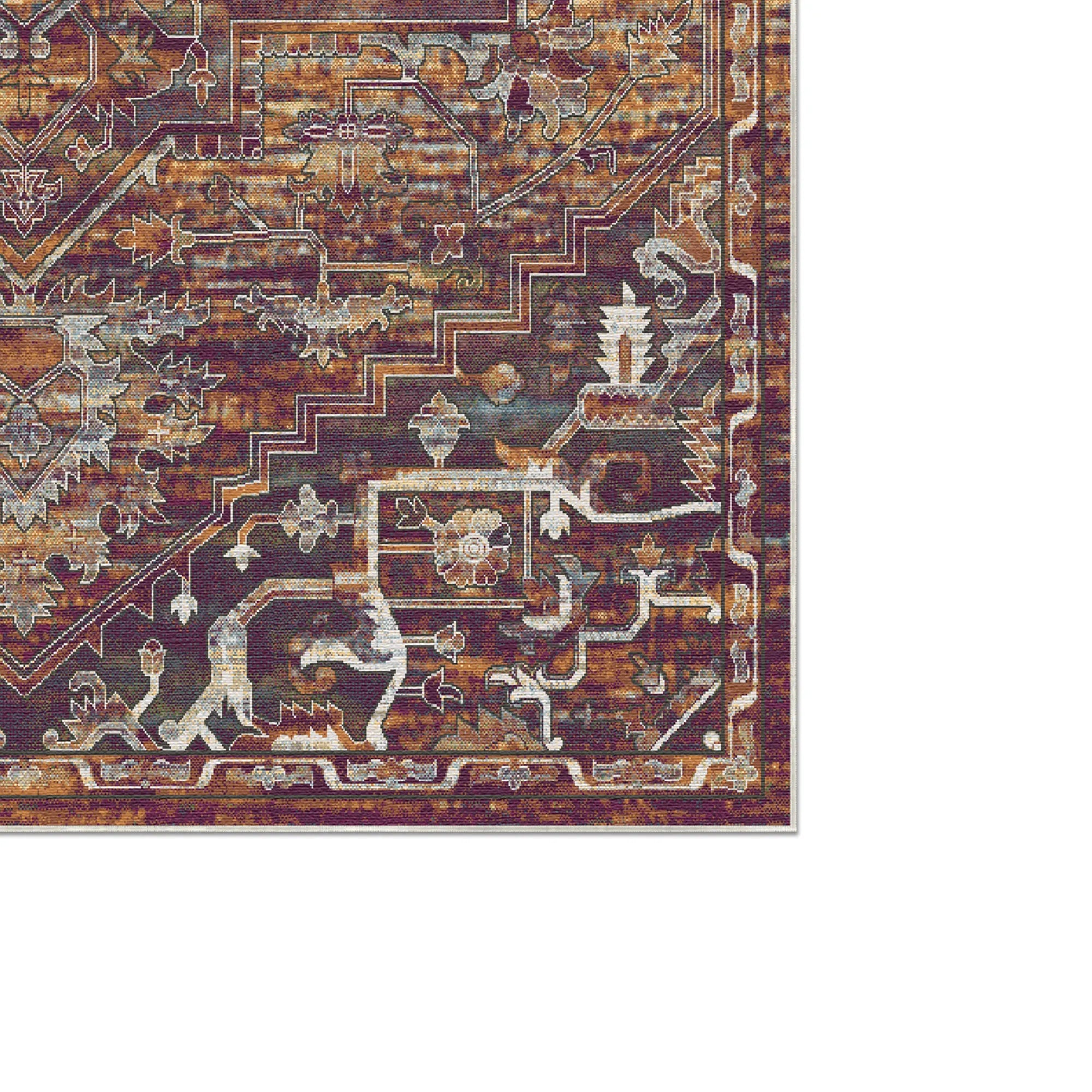 Zion Plum Rust Medallion Rug