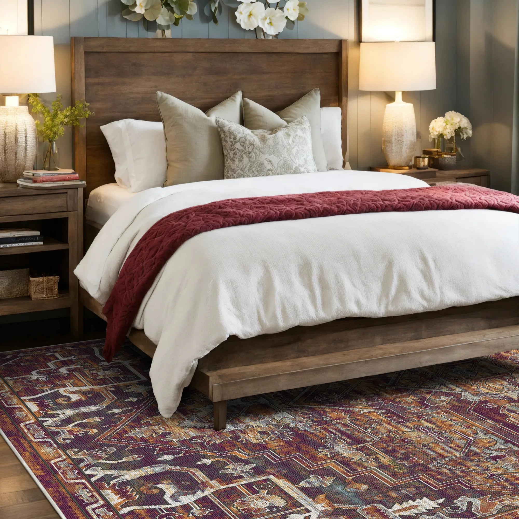 Zion Plum Rust Medallion Rug