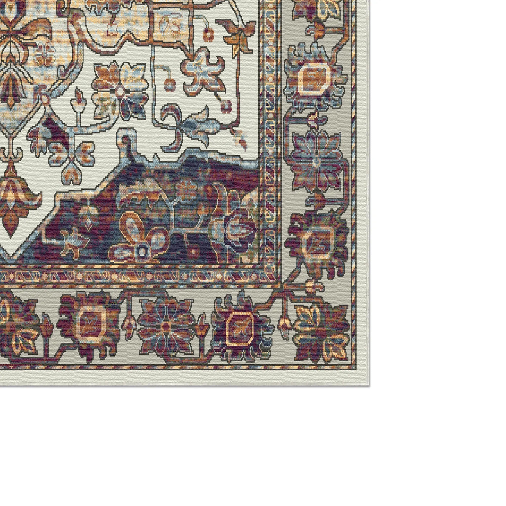 Aria Rust Amber Floral Rug