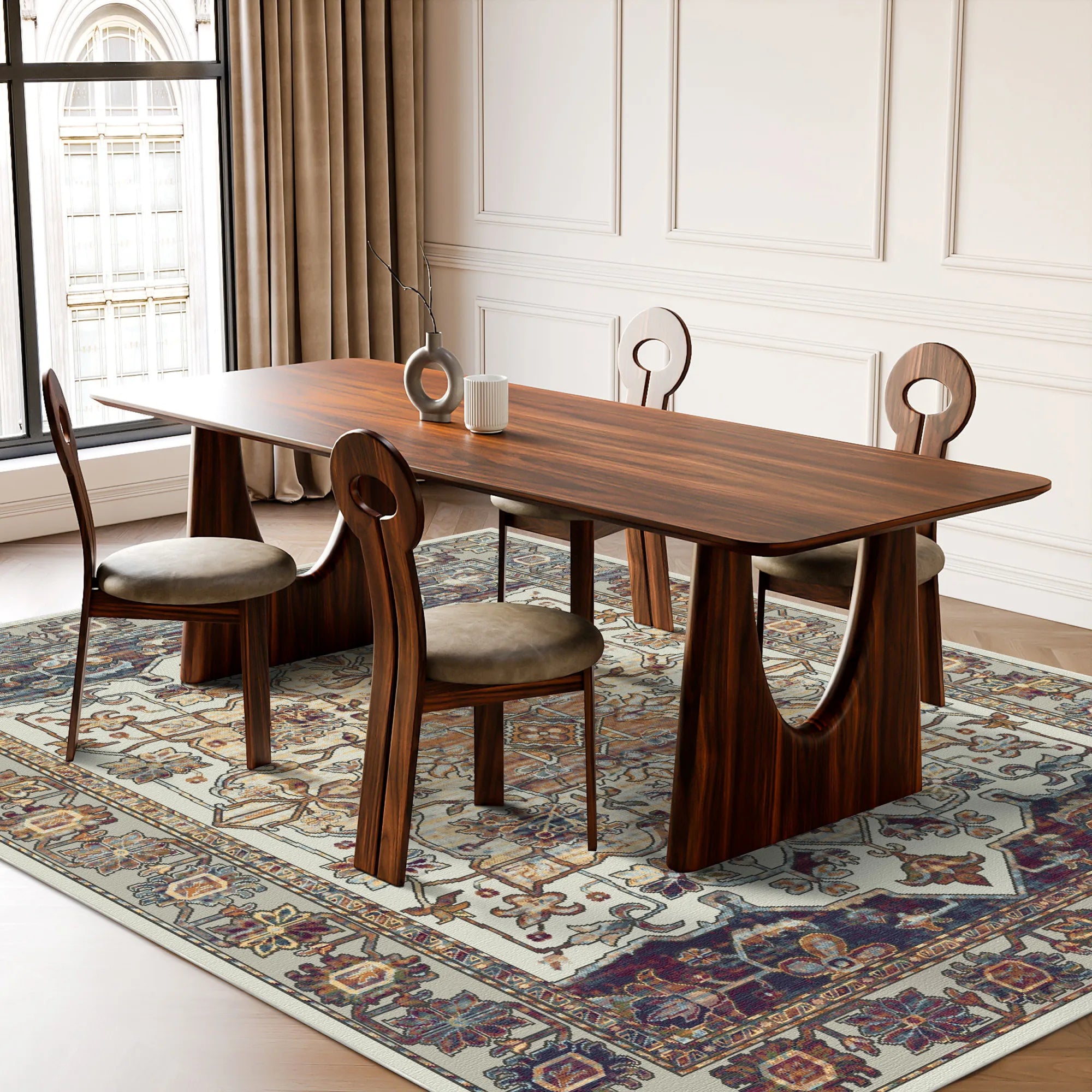 Aria Rust Amber Floral Rug