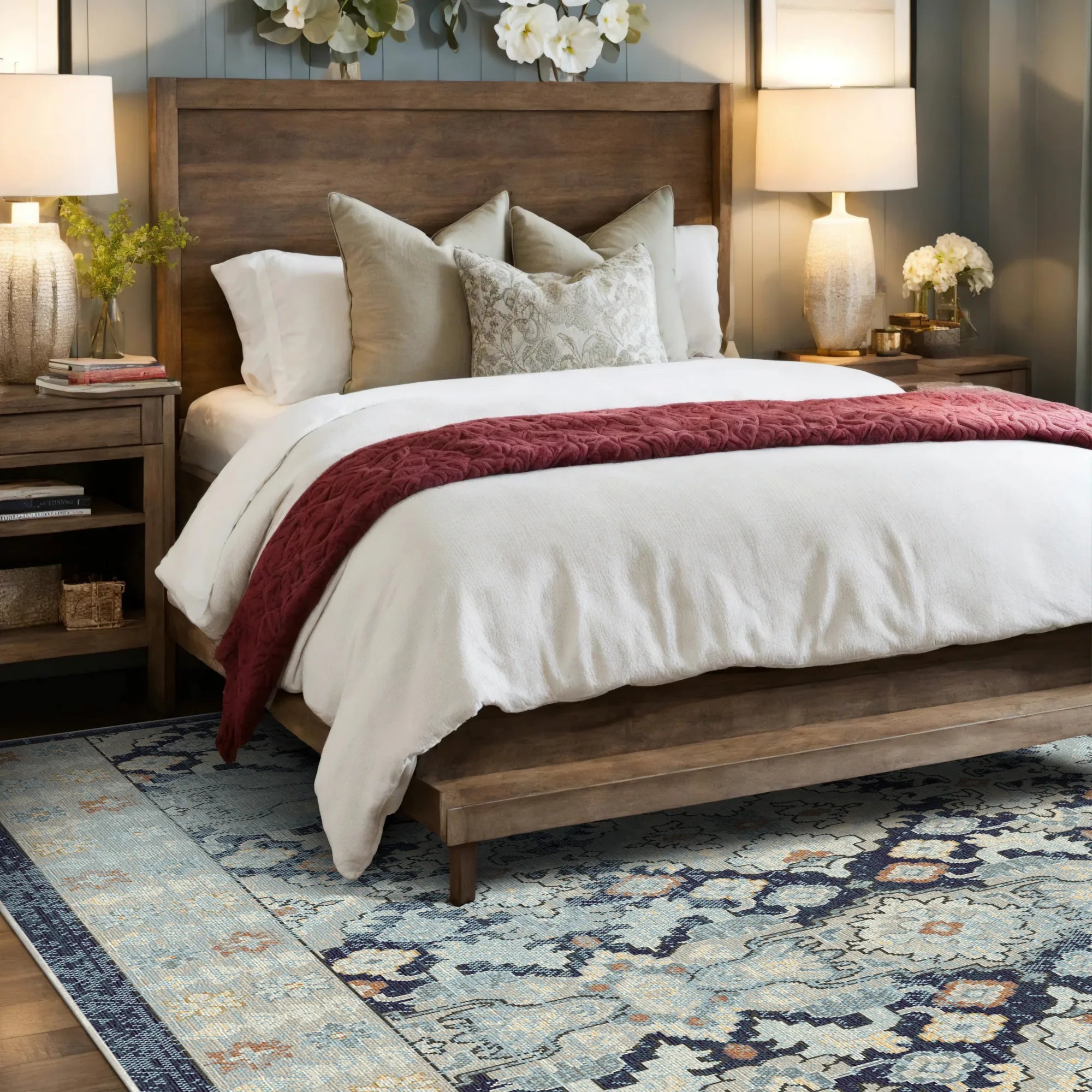 Lumina Slate Navy Geometric Rug