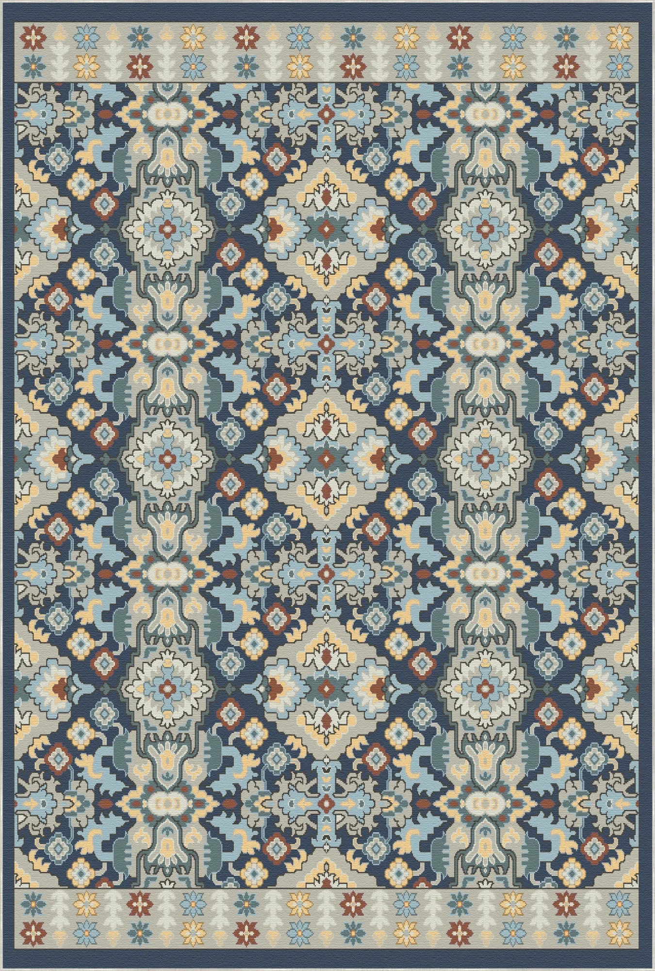 Lumina Navy Gold Geometric Rug
