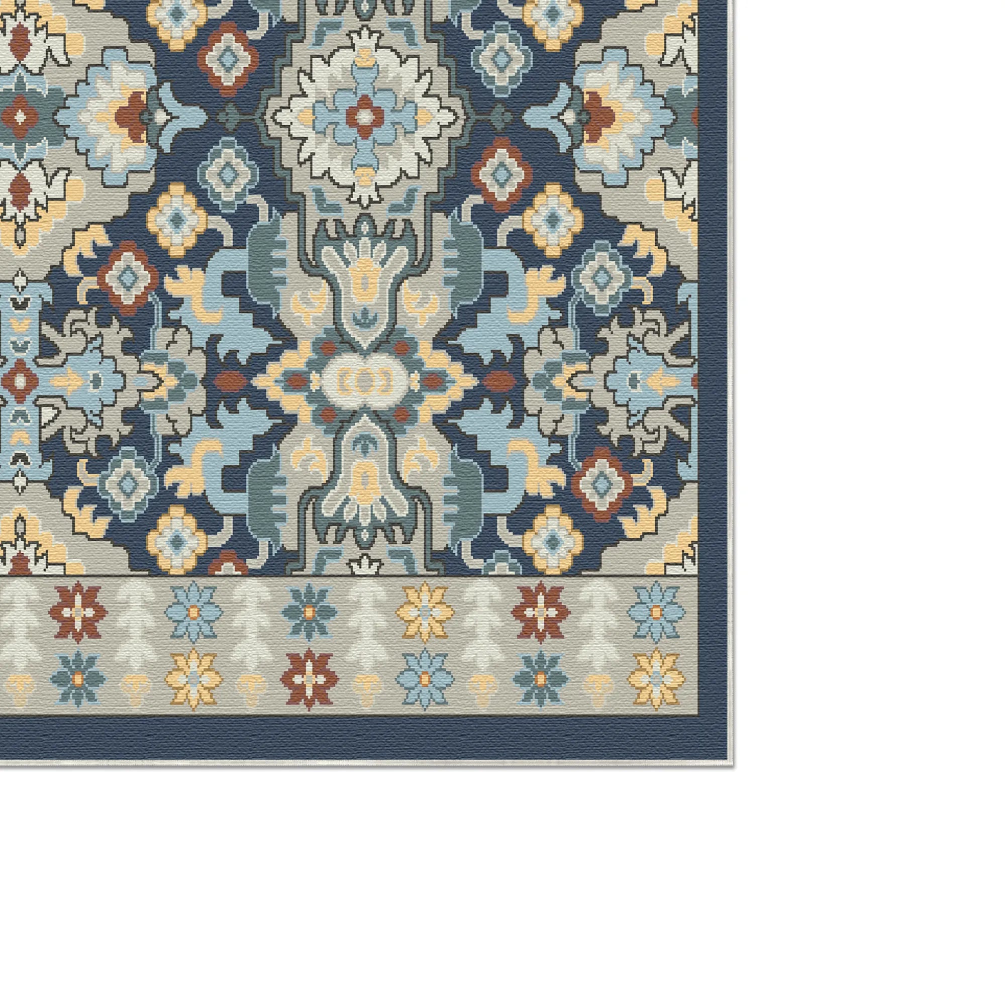 Lumina Navy Gold Geometric Rug