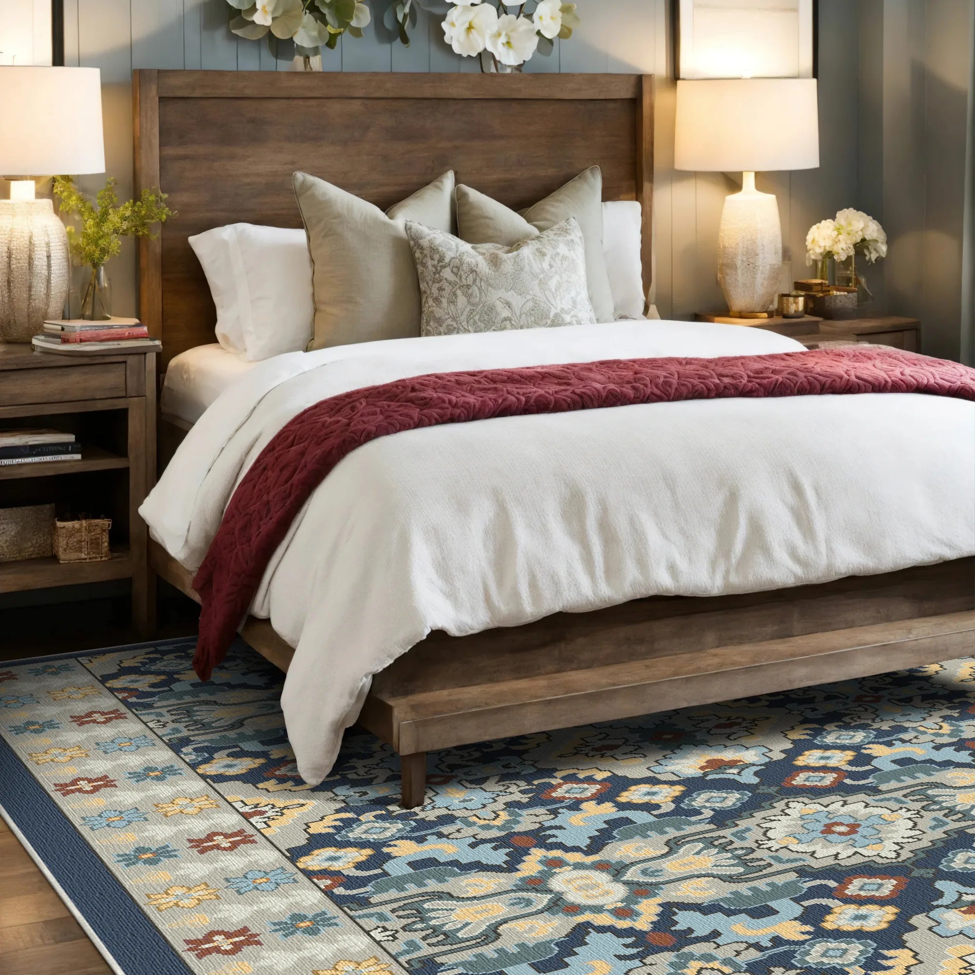 Lumina Navy Gold Geometric Rug