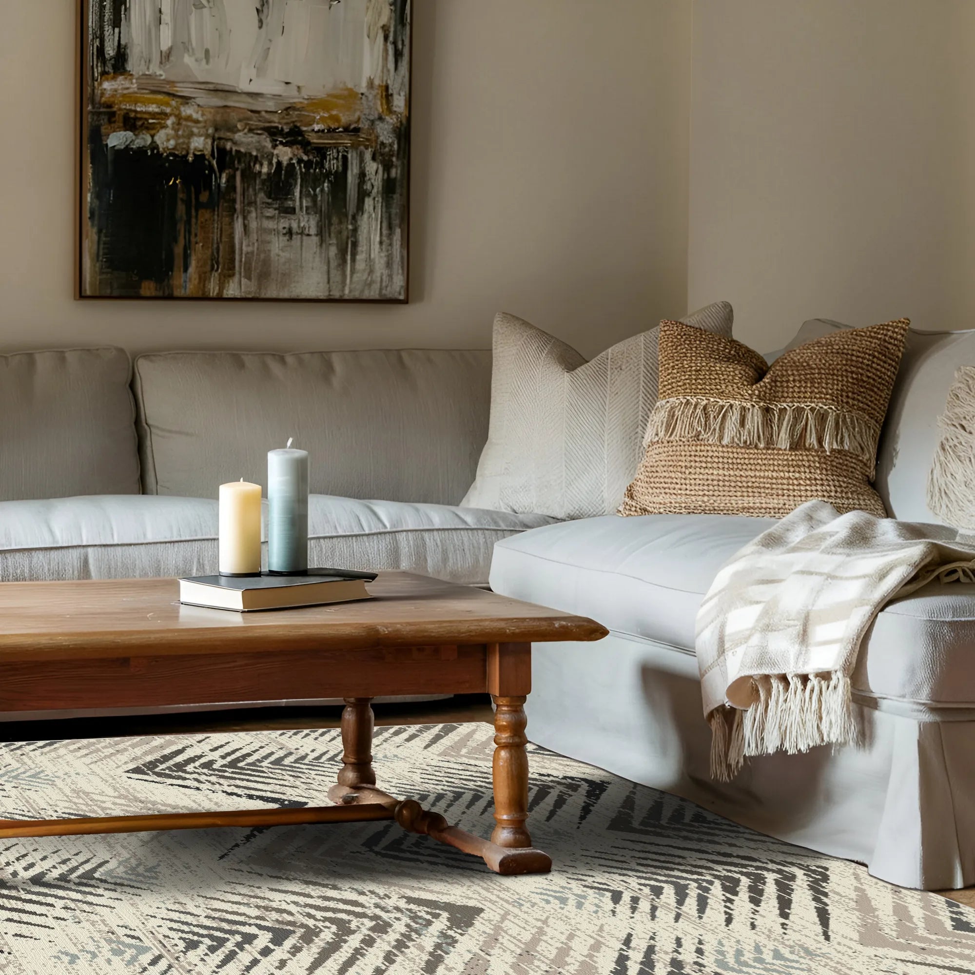 Alpine Drift Abstract Washable Rug