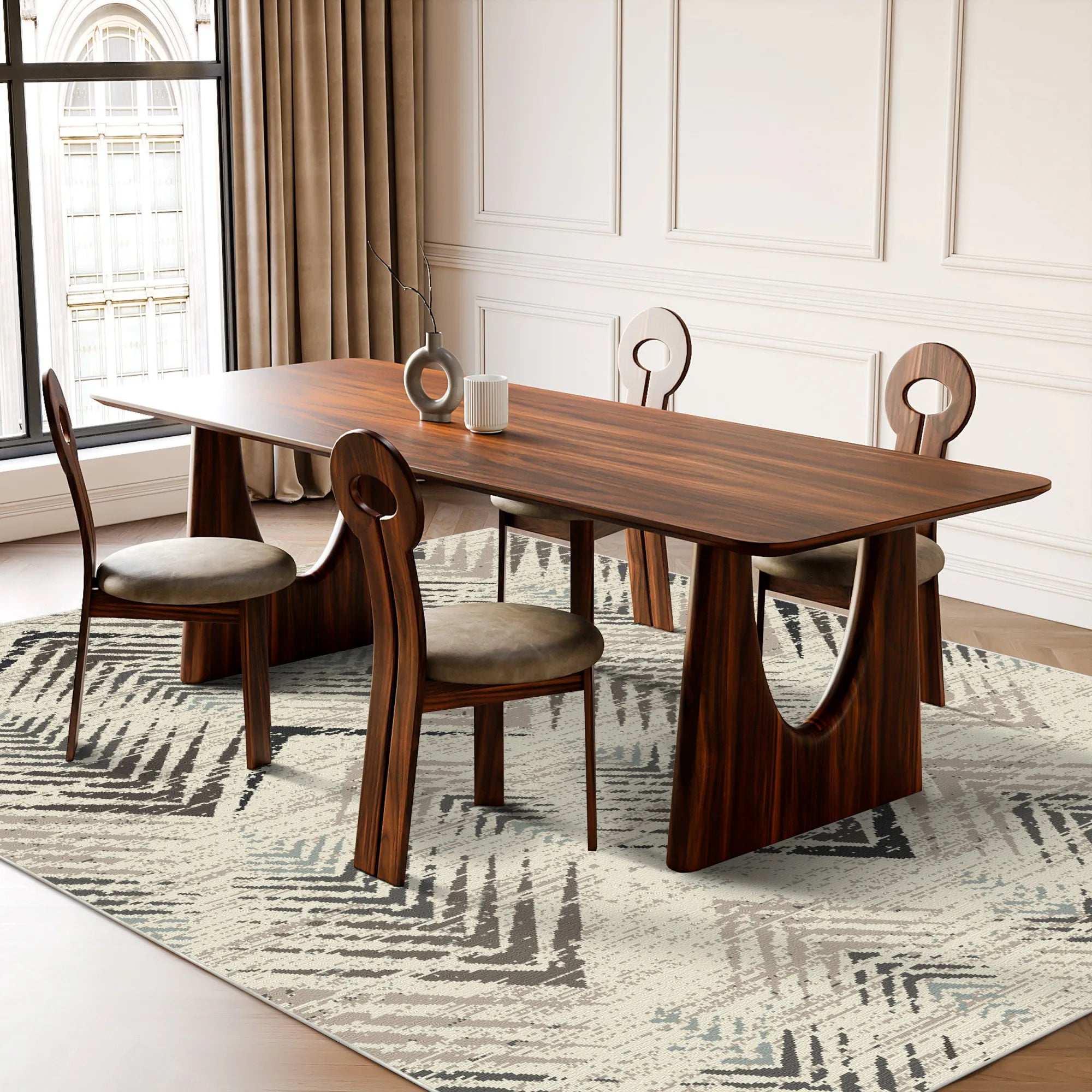 Alpine Drift Abstract Washable Rug