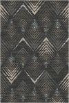 Obsidian Ridge Abstract Washable Rug Anthracite