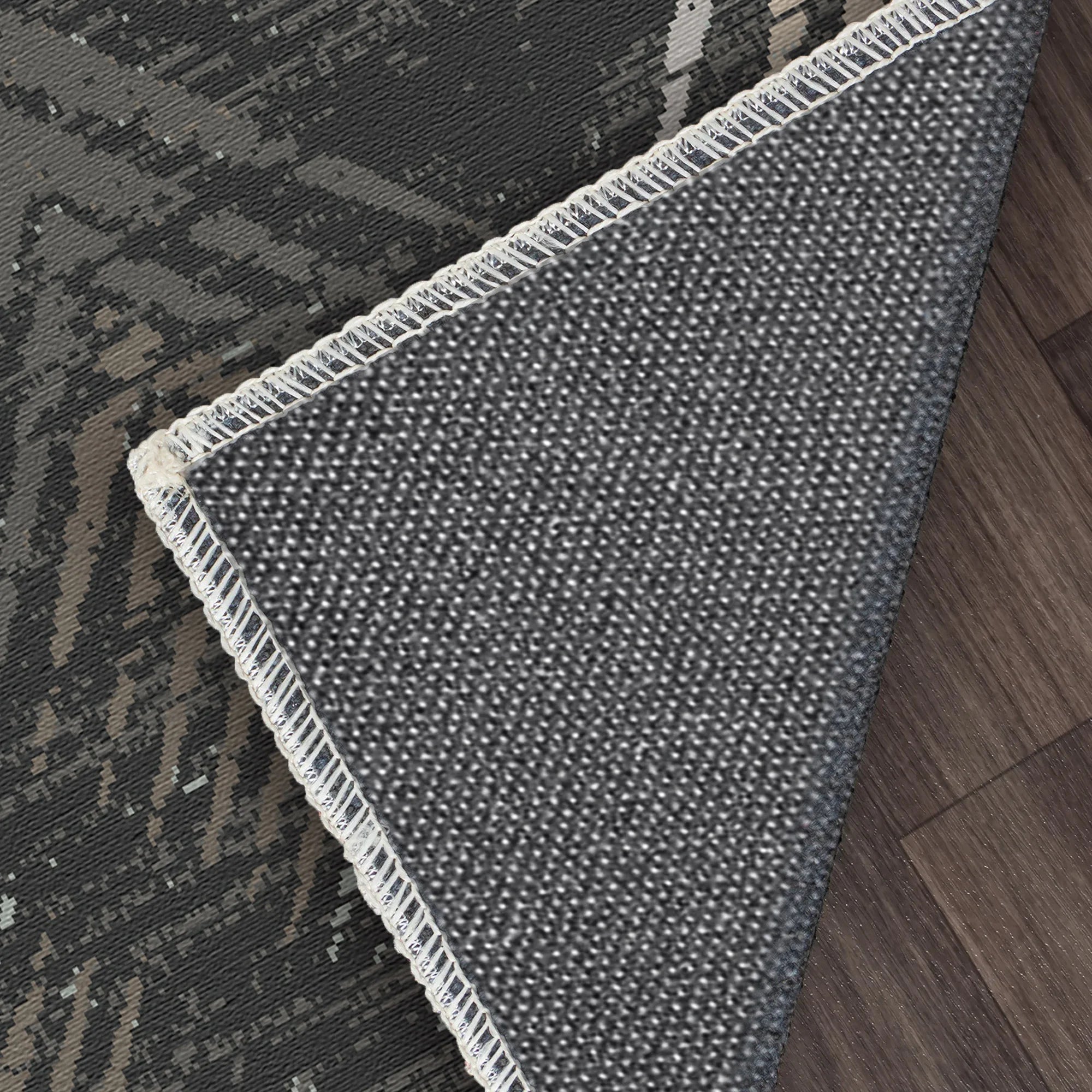 Obsidian Ridge Abstract Washable Rug