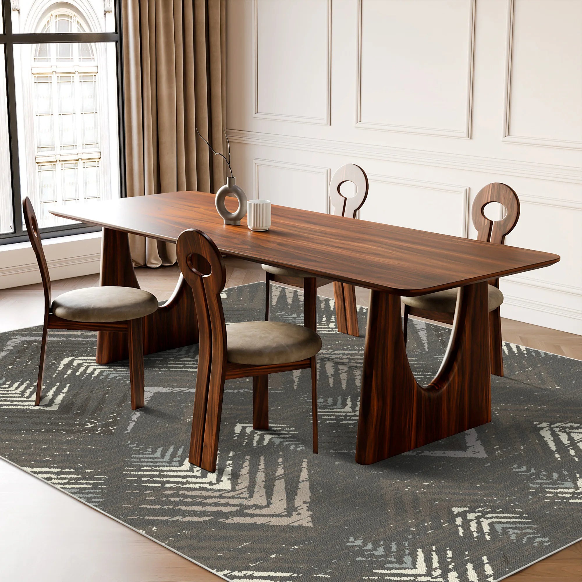 Canyon Shadow Abstract Washable Rug