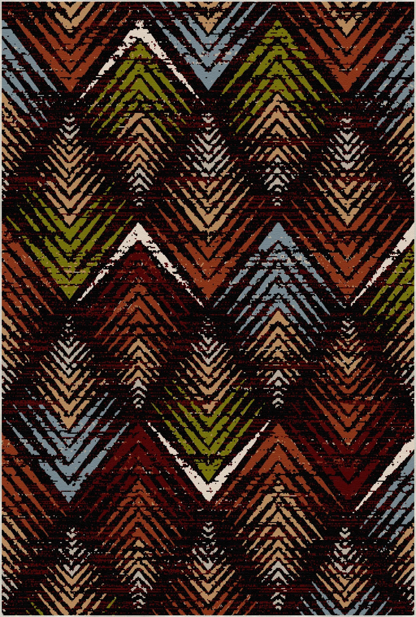 Ember Peak Abstract Washable Rug