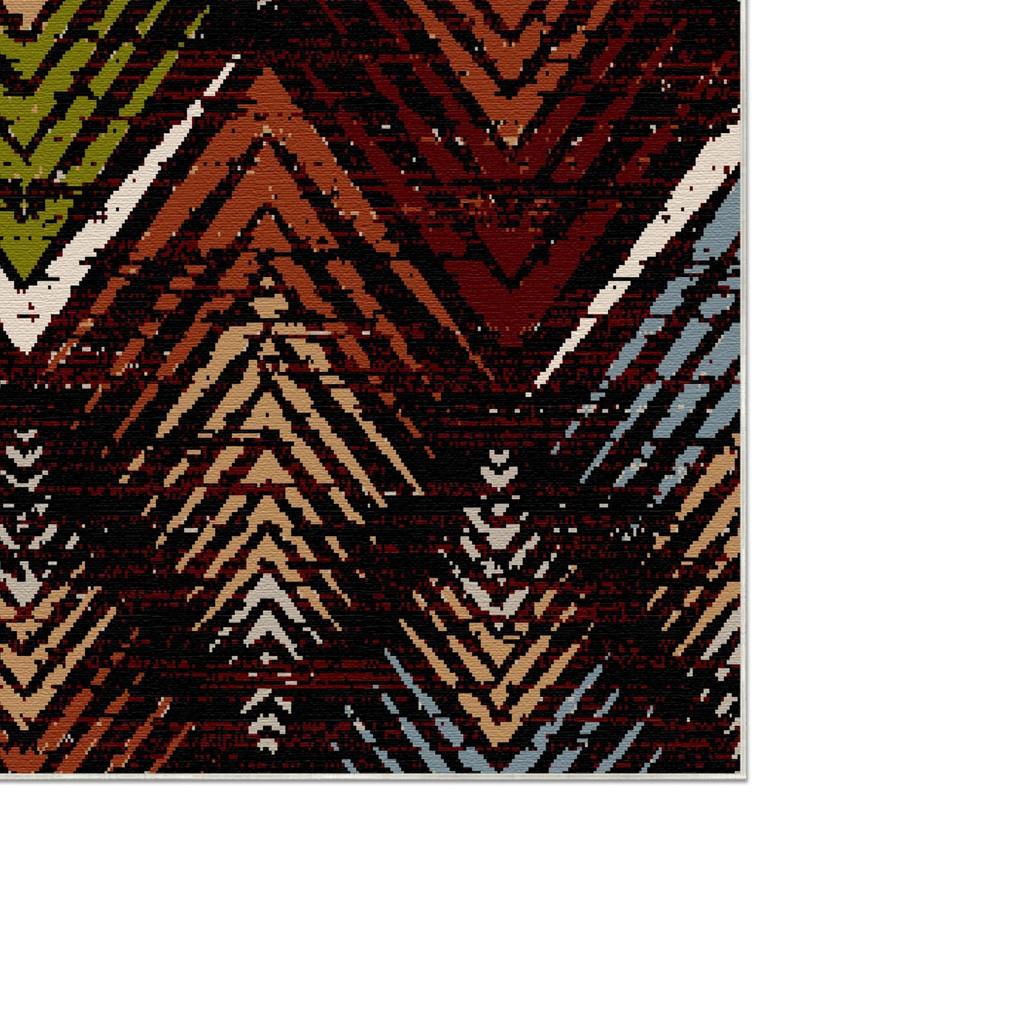 Ember Peak Abstract Washable Rug