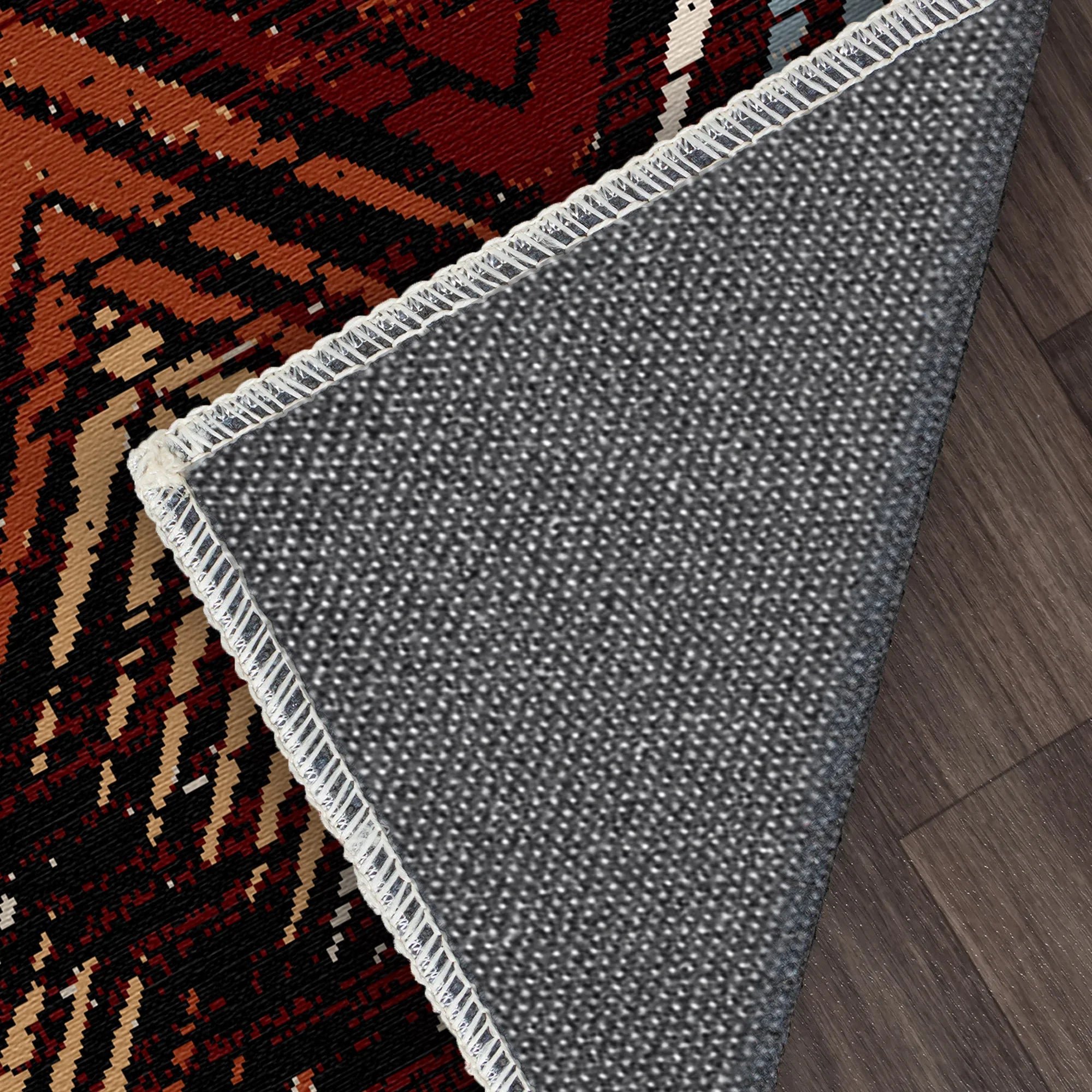 Ember Peak Abstract Washable Rug