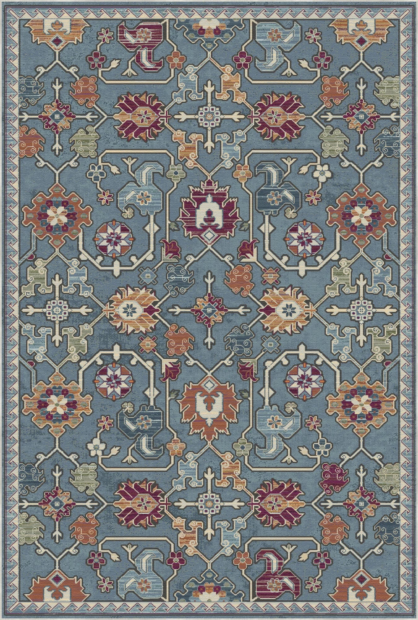 Mythic Indigo Folklore Rug