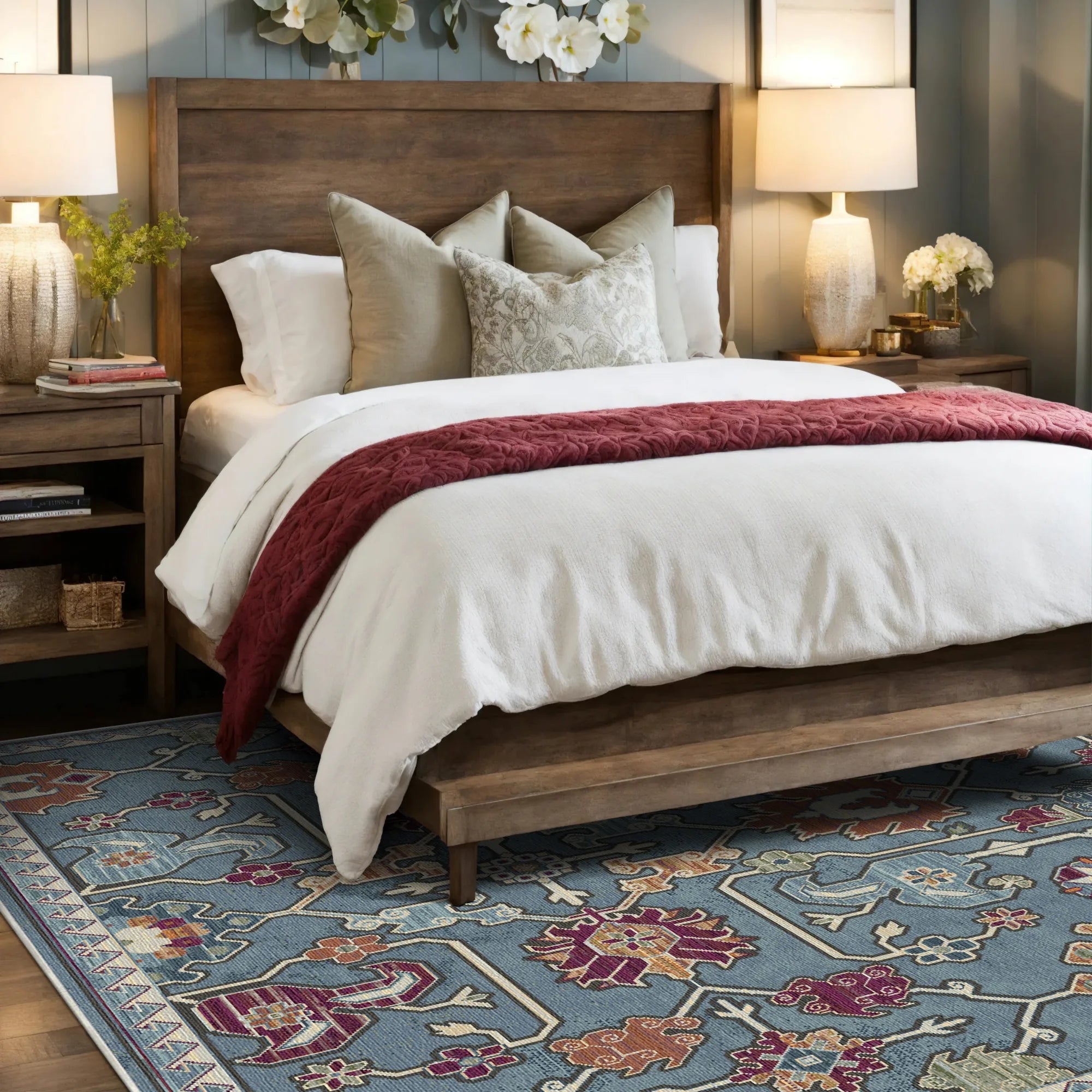 Mythic Indigo Folklore Rug