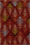 Scarlet Valley Abstract Washable Rug Rust