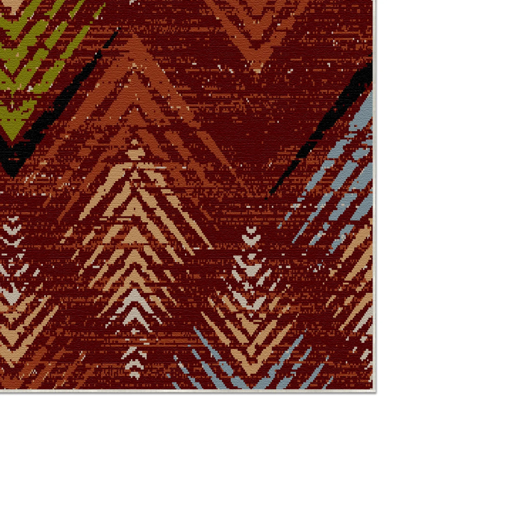 Scarlet Valley Abstract Washable Rug