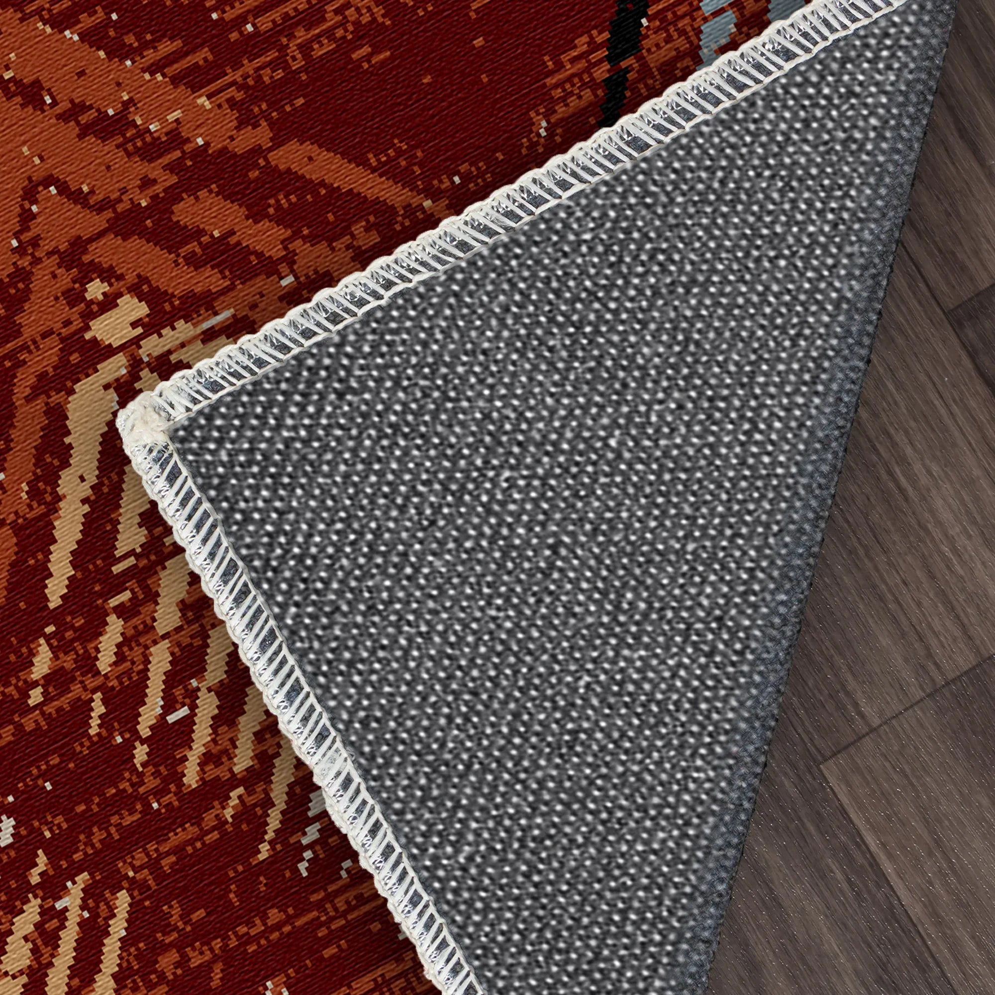 Scarlet Valley Abstract Washable Rug