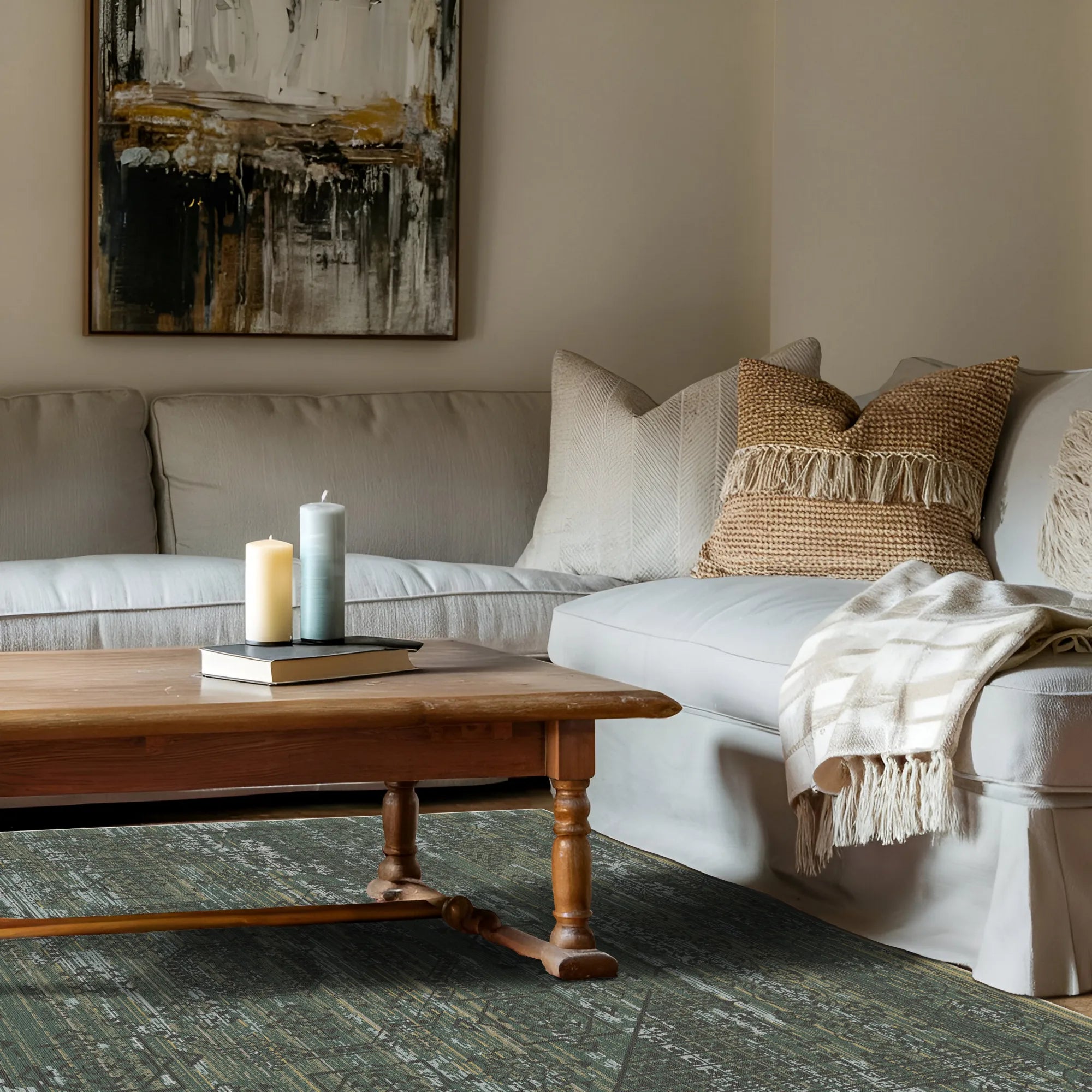 Solstice Sage Geometric Rug