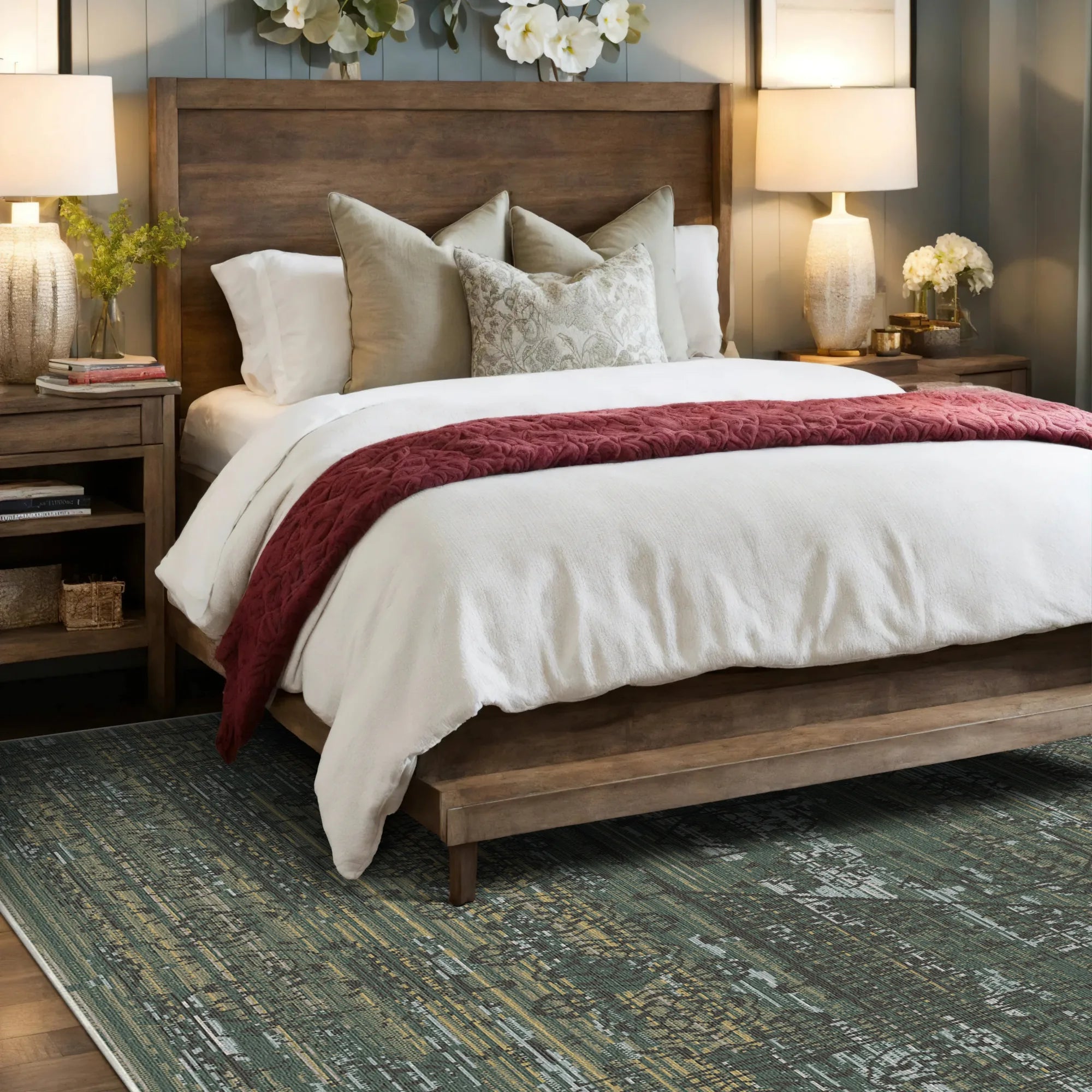 Solstice Sage Geometric Rug