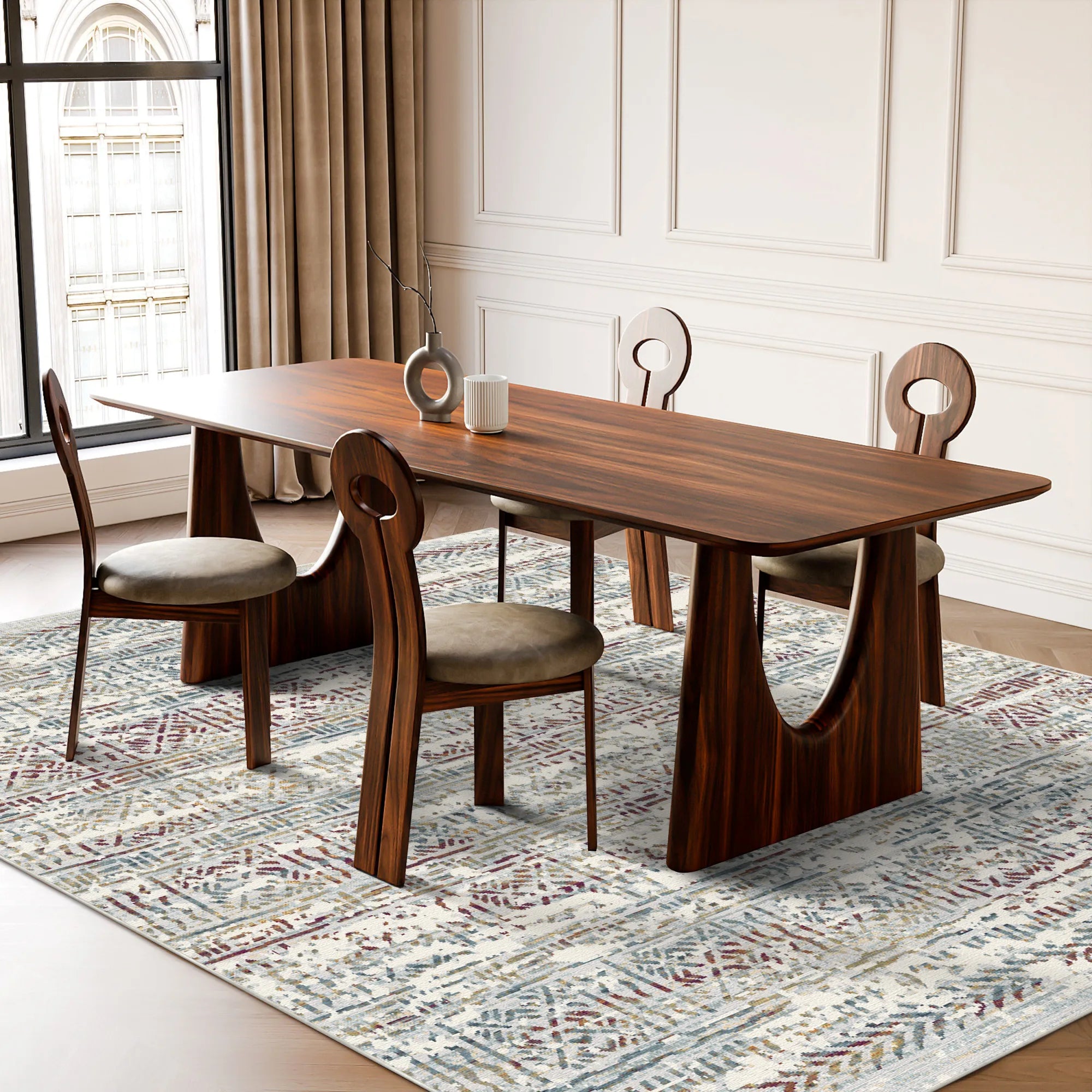 Vestige Crimson Linear Rug