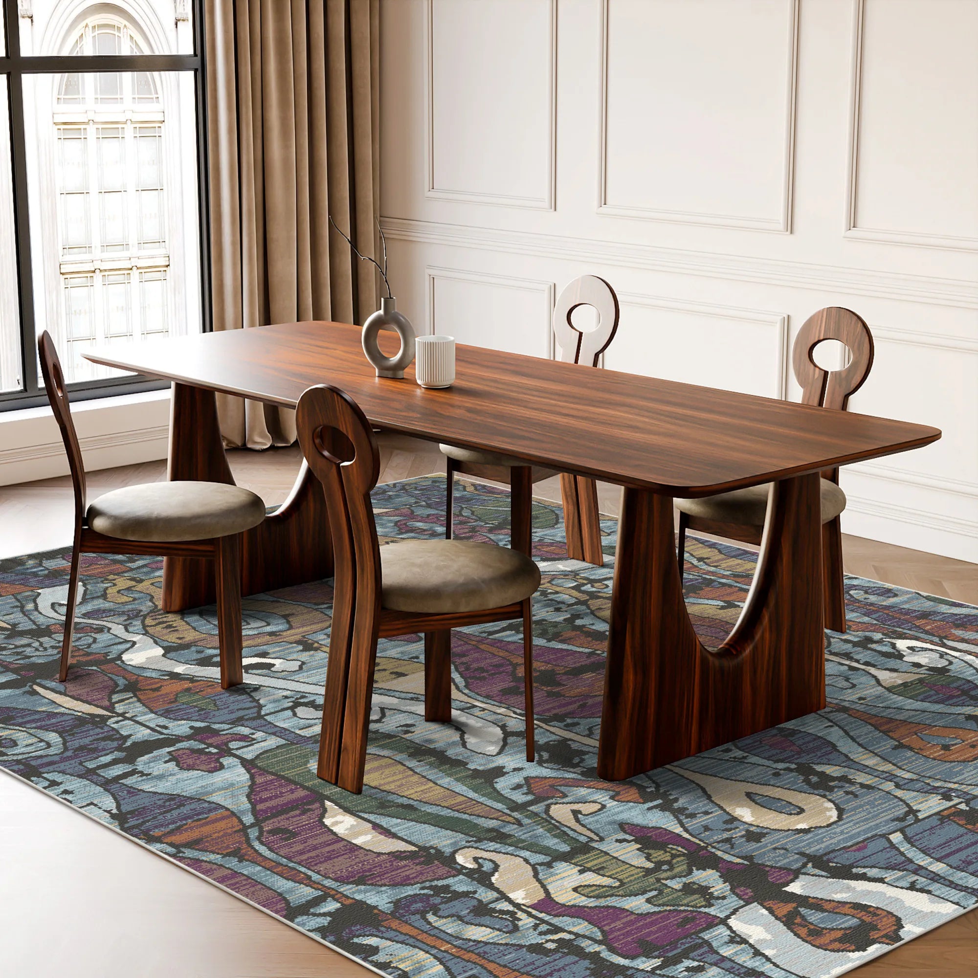 Chromatic Dusk Ogee Rug