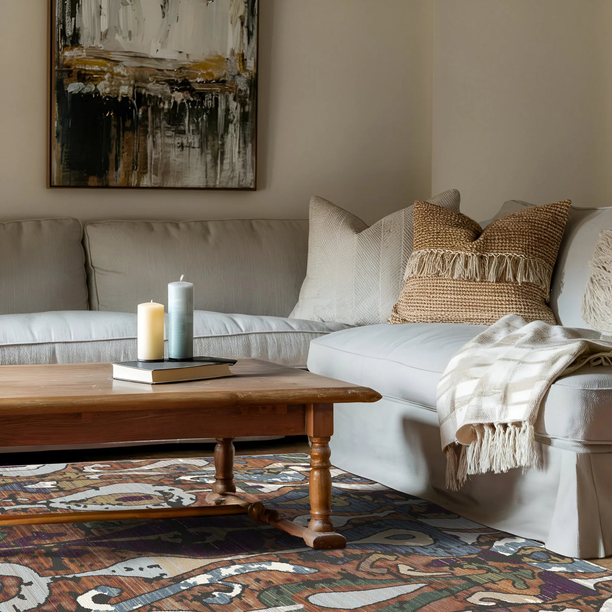 Amber Flux Abstract Rug