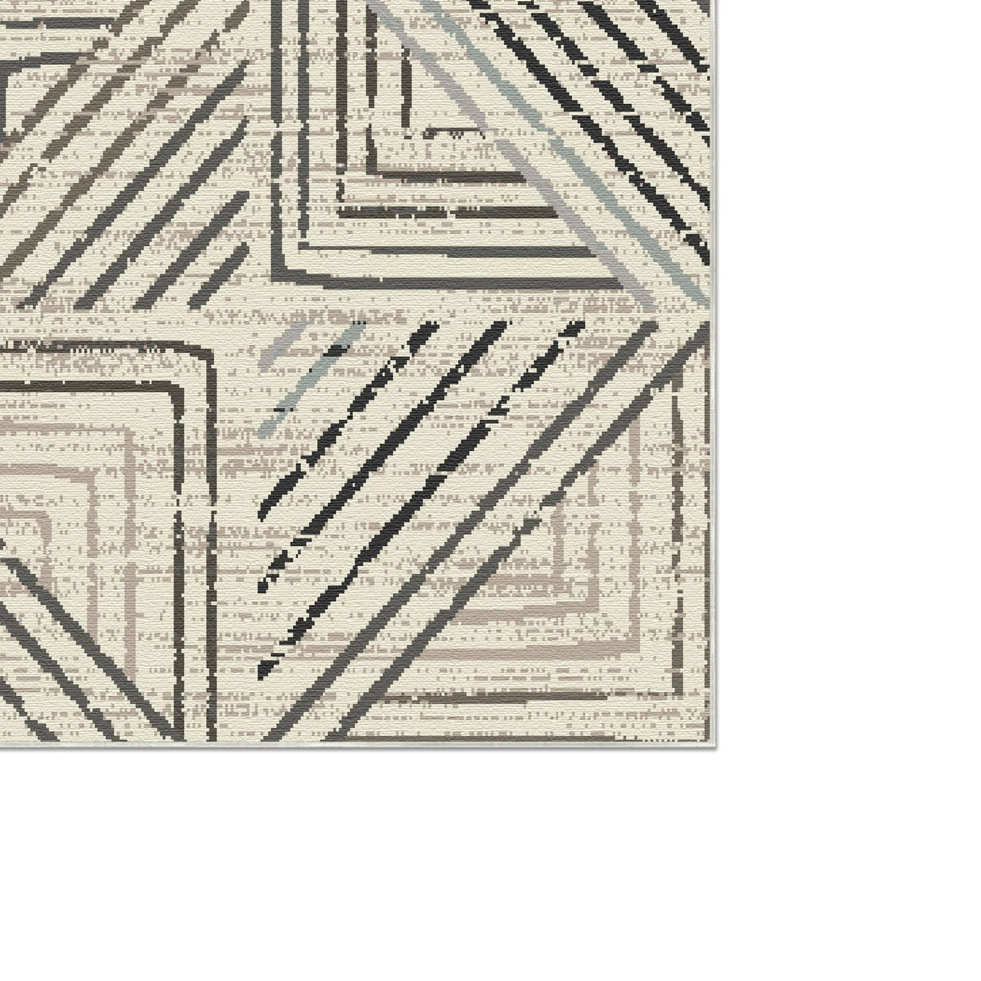 Stone Maze Geometric Washable Rug