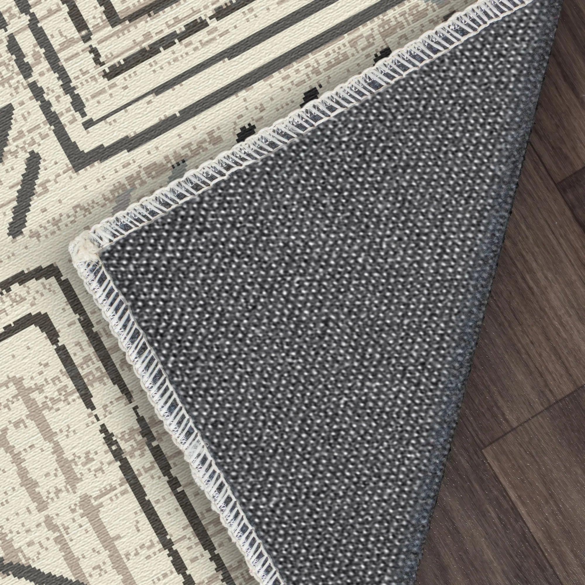 Stone Maze Geometric Washable Rug