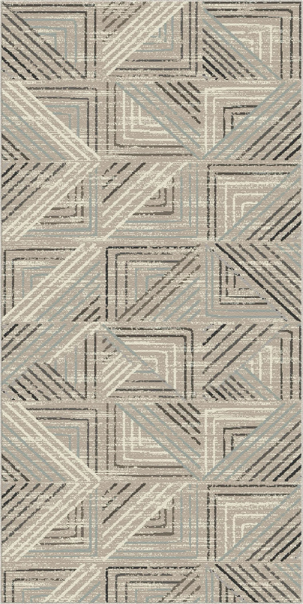 Tappeto Lavabile Geometrico Labirinto Taupe