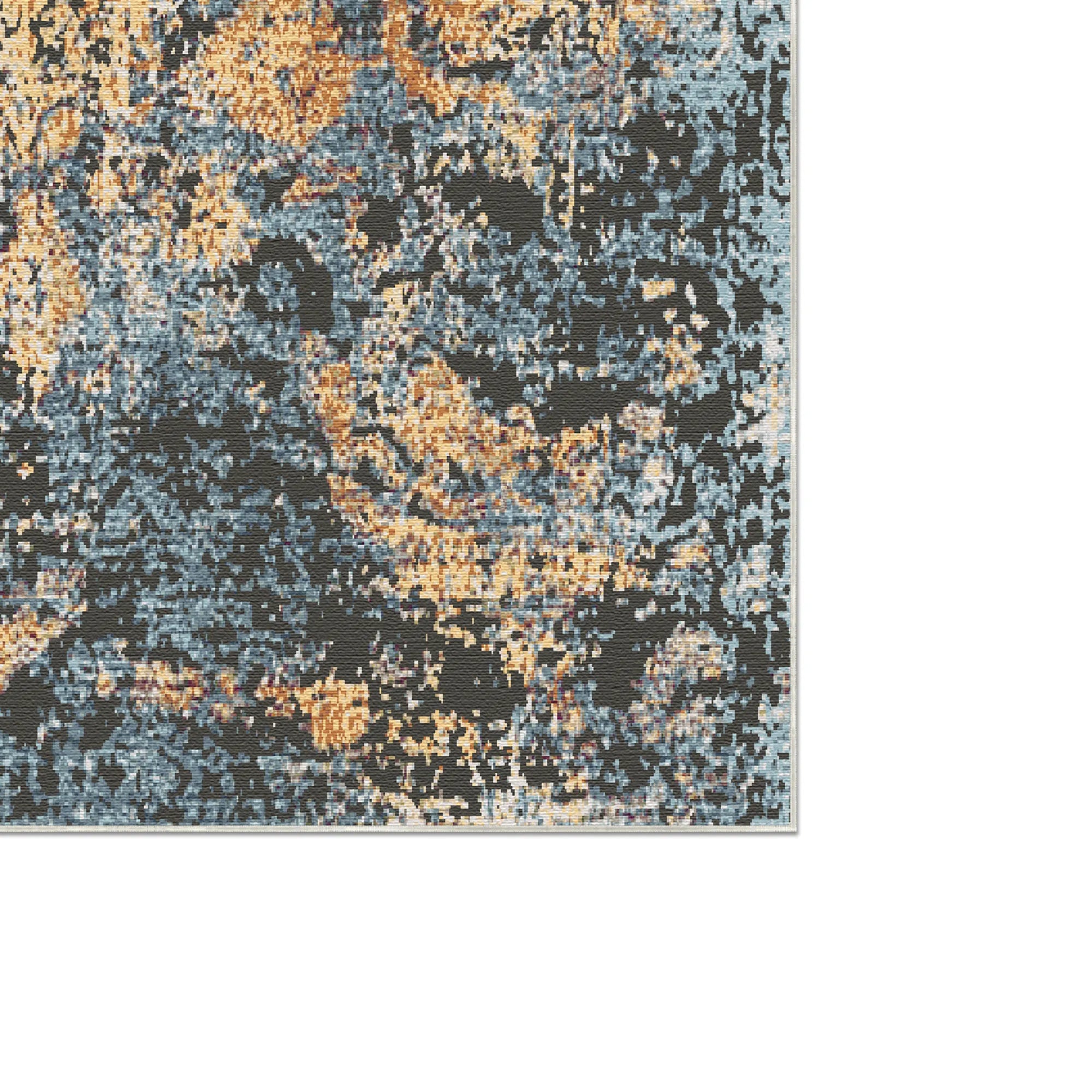 Azure Hearth Medallion Rug